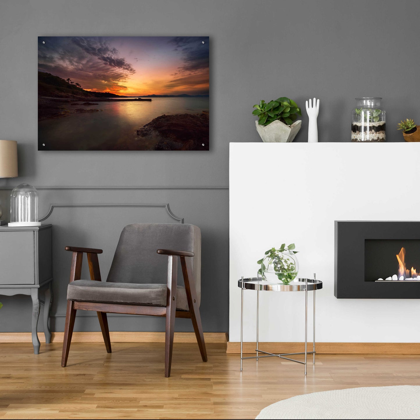 Epic Art 'Fiery Sunset' by Sebastien Lory, Acrylic Glass Wall Art,36x24