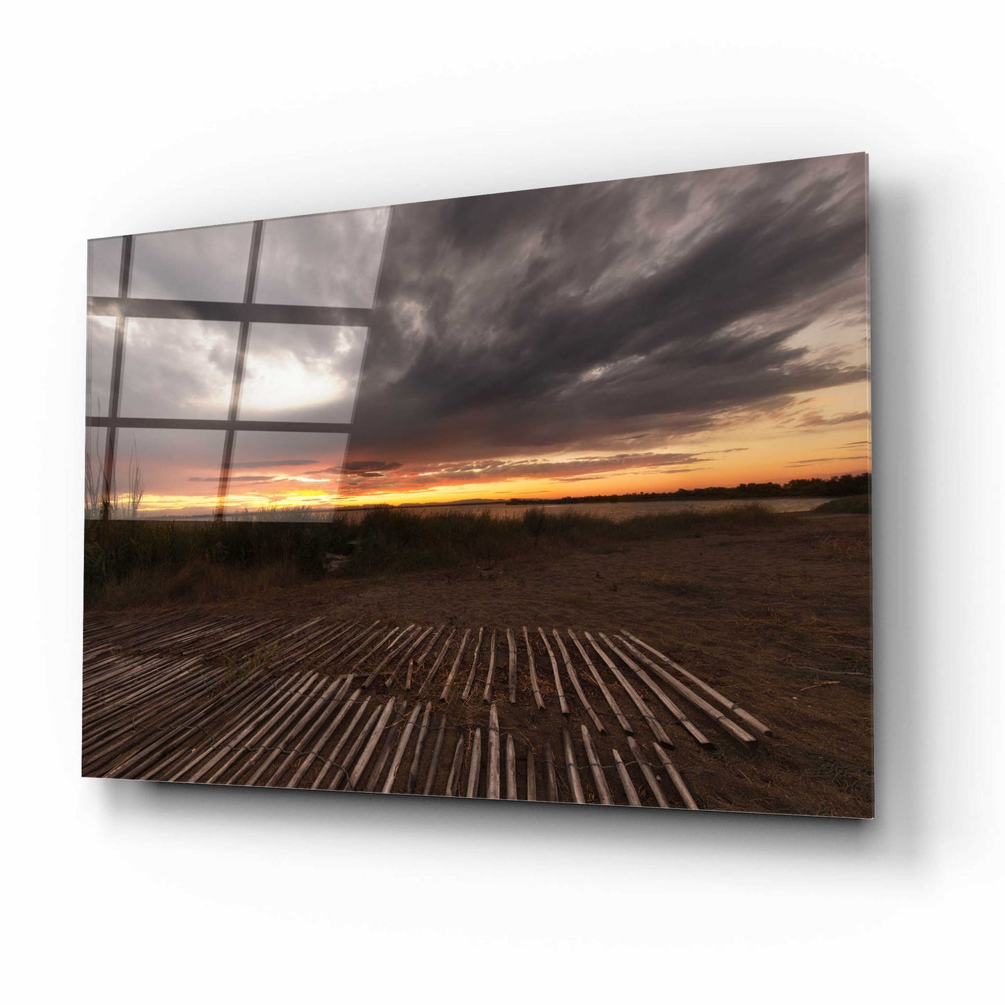 Epic Art 'Stormy Sunset' by Sebastien Lory, Acrylic Glass Wall Art,16x12