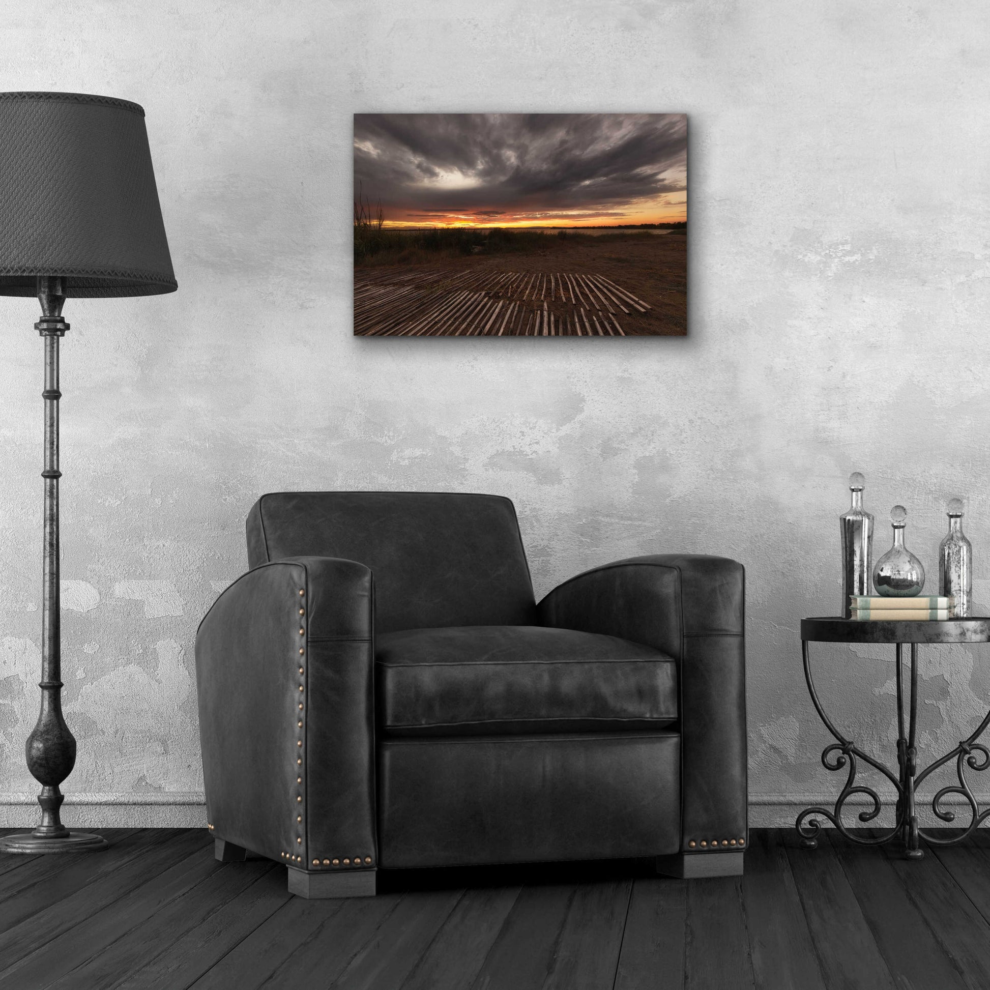 Epic Art 'Stormy Sunset' by Sebastien Lory, Acrylic Glass Wall Art,24x16