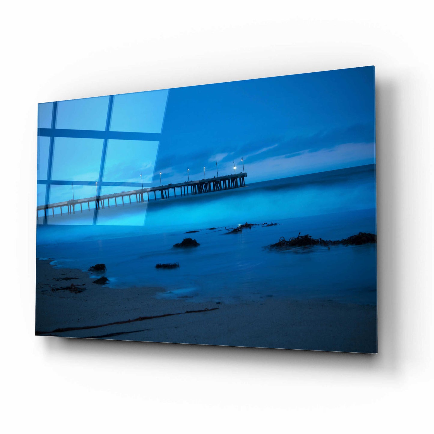 Epic Art 'Blue Hour Pier' by Sebastien Lory, Acrylic Glass Wall Art,16x12