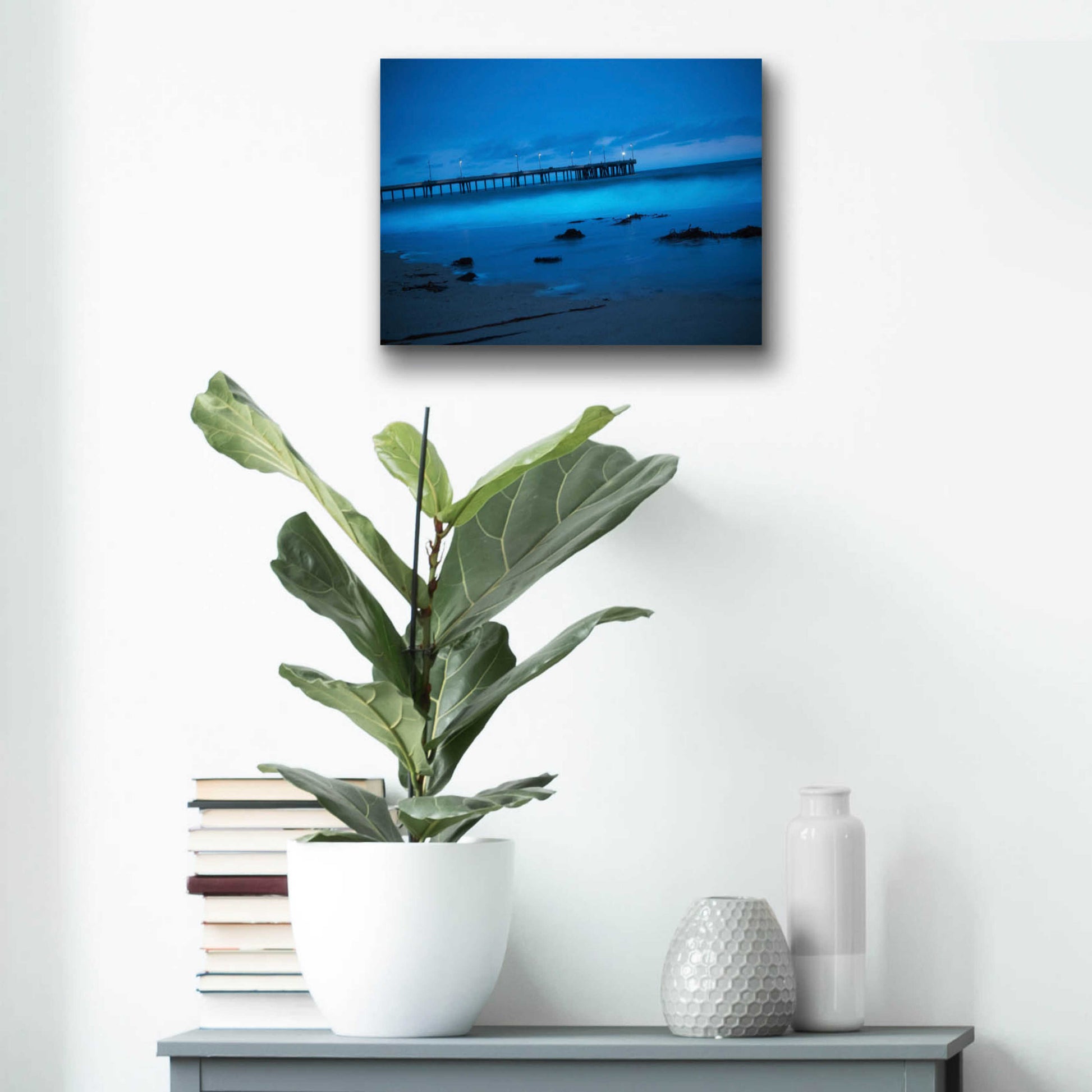 Epic Art 'Blue Hour Pier' by Sebastien Lory, Acrylic Glass Wall Art,16x12