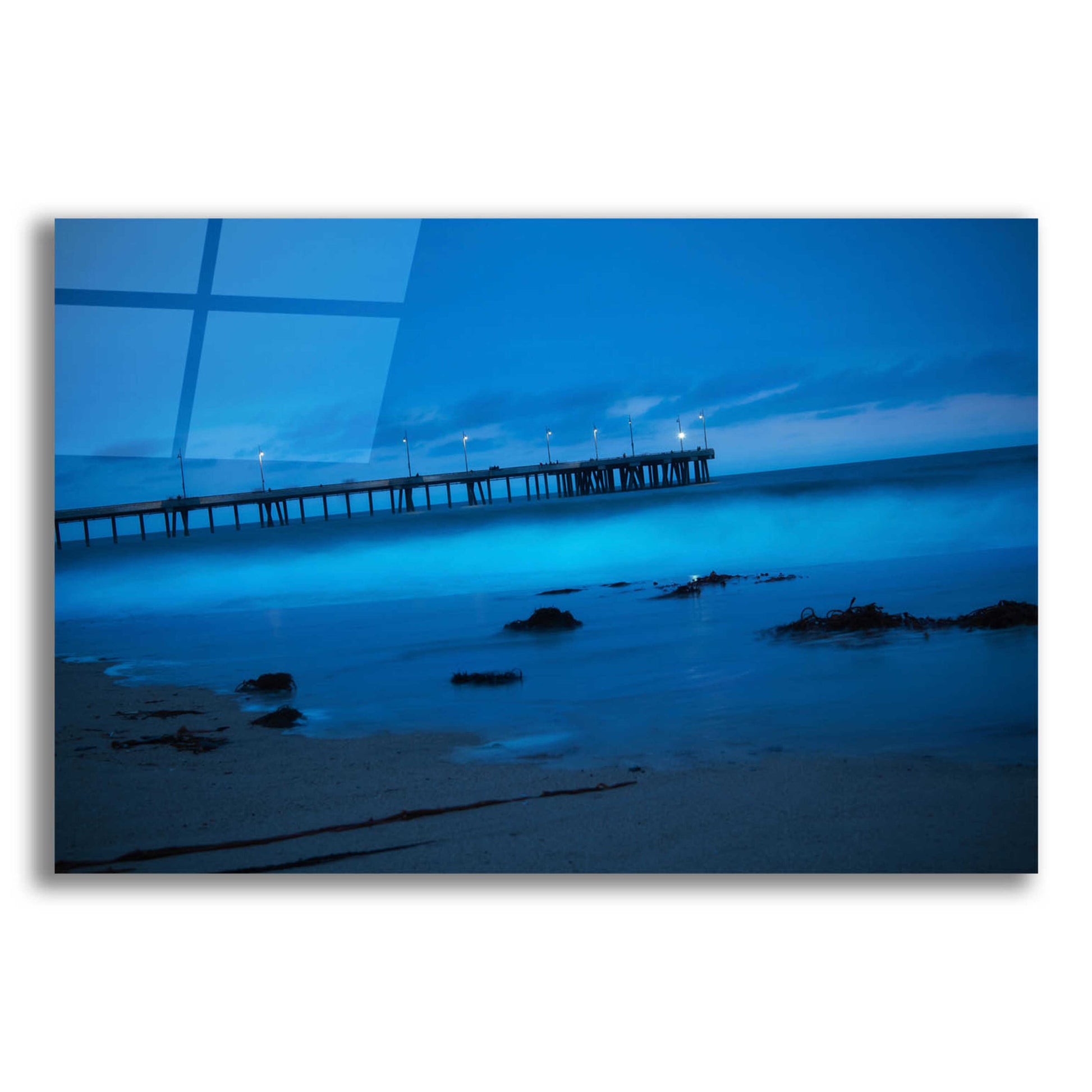 Epic Art 'Blue Hour Pier' by Sebastien Lory, Acrylic Glass Wall Art,16x12