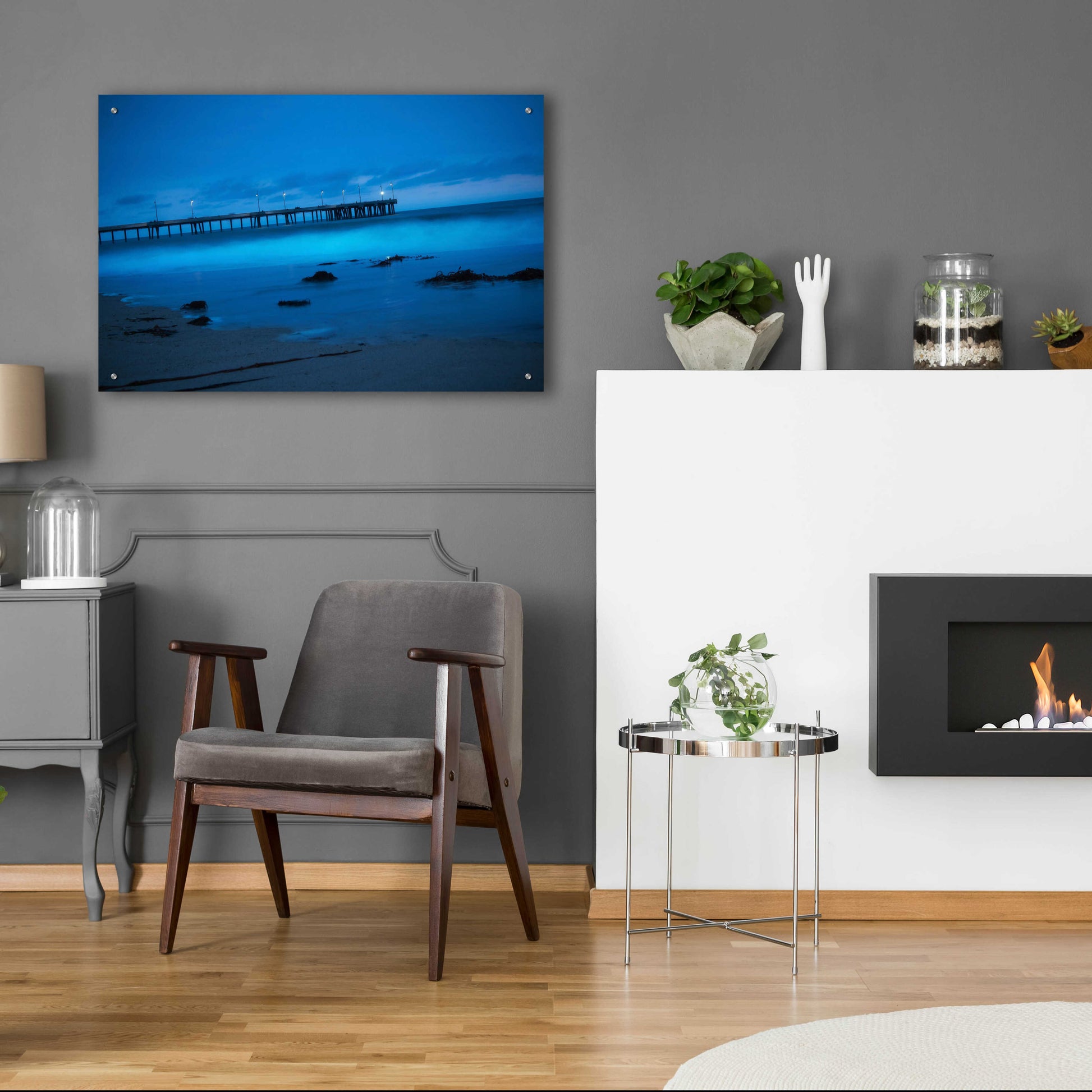 Epic Art 'Blue Hour Pier' by Sebastien Lory, Acrylic Glass Wall Art,36x24