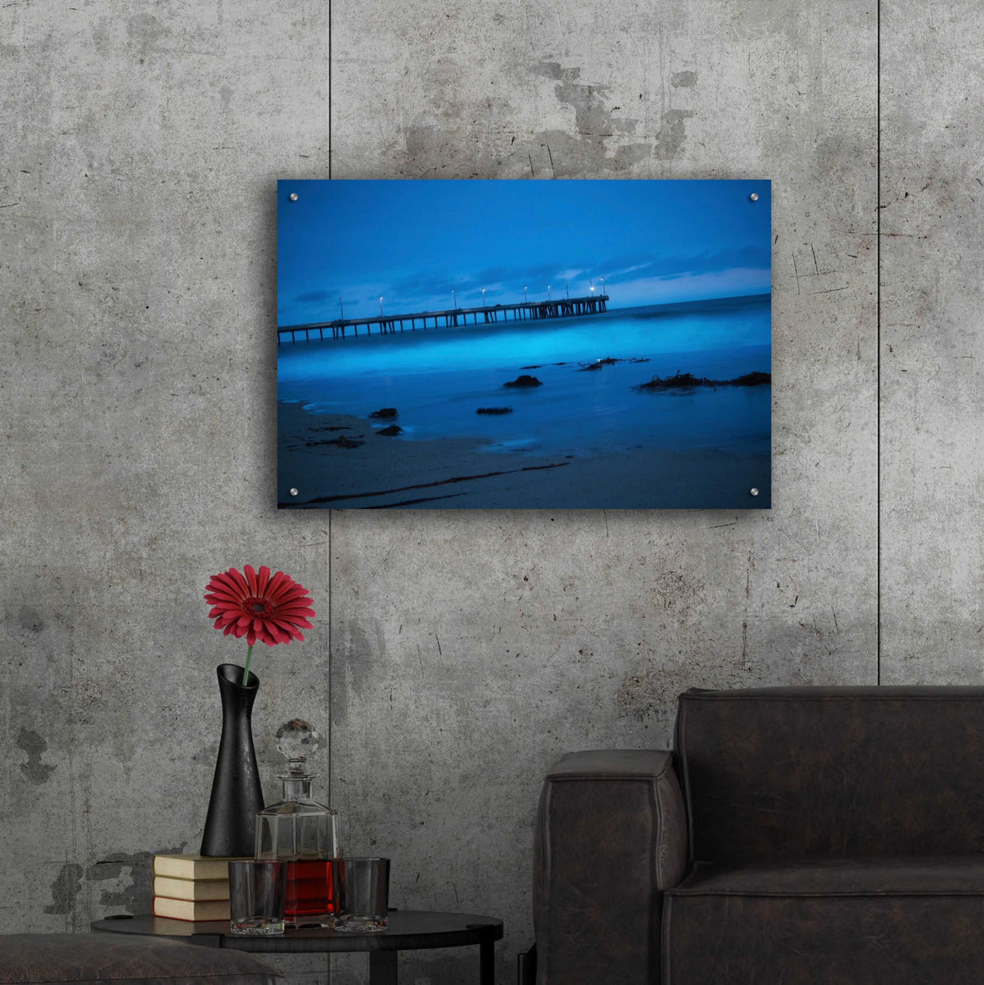 Epic Art 'Blue Hour Pier' by Sebastien Lory, Acrylic Glass Wall Art,36x24