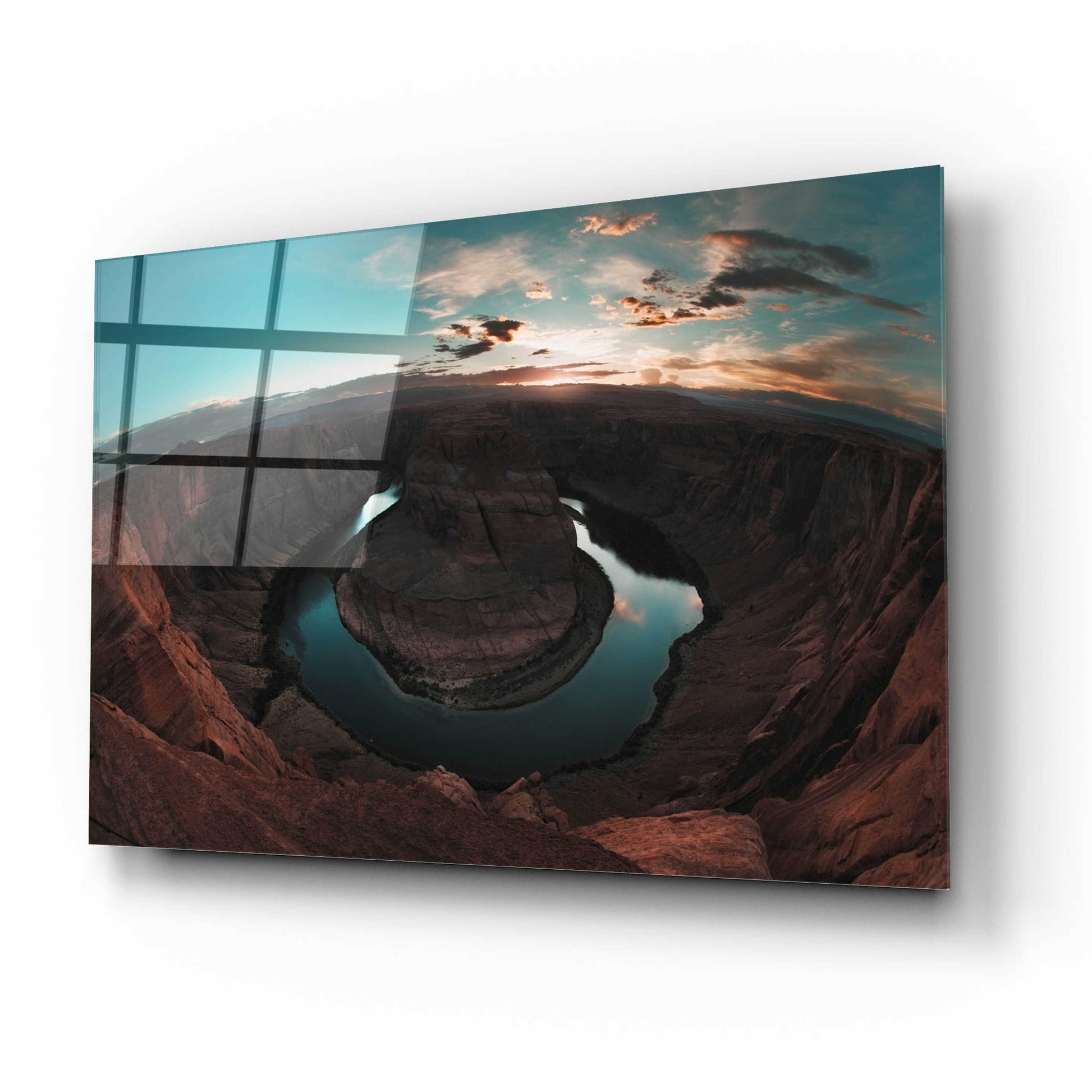 Epic Art 'Horseshoe Bend Sunset' by Sebastien Lory, Acrylic Glass Wall Art,16x12