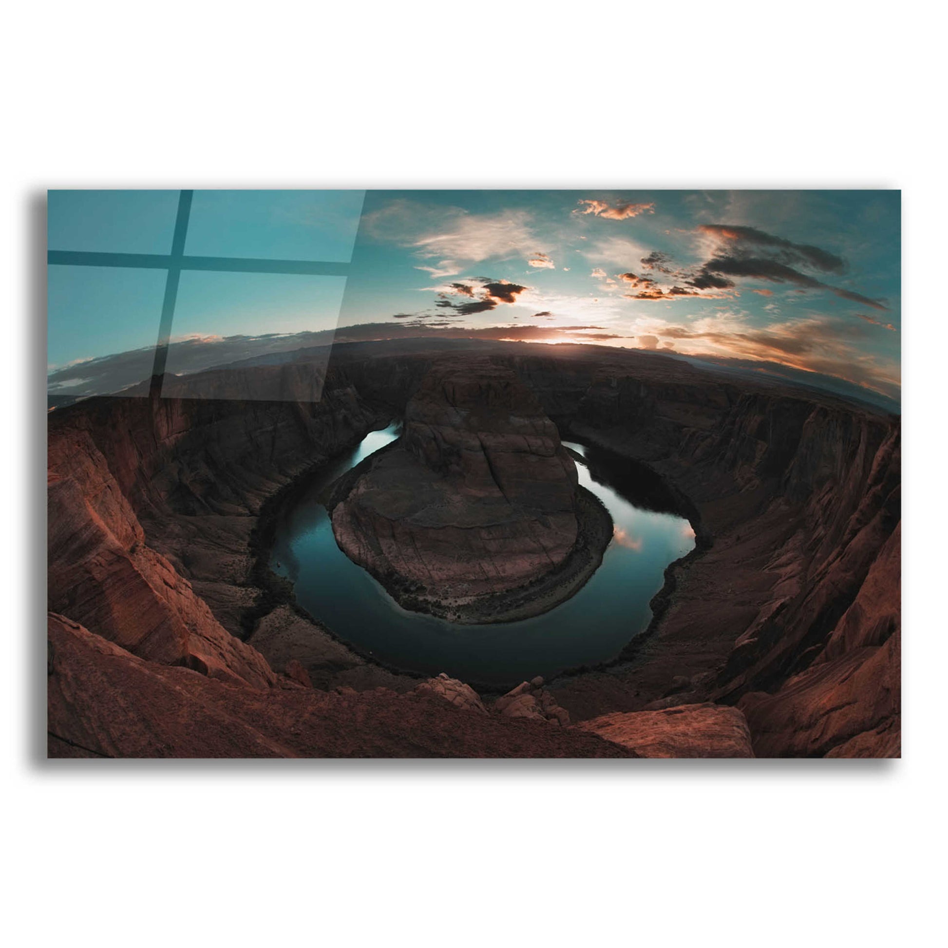 Epic Art 'Horseshoe Bend Sunset' by Sebastien Lory, Acrylic Glass Wall Art,16x12