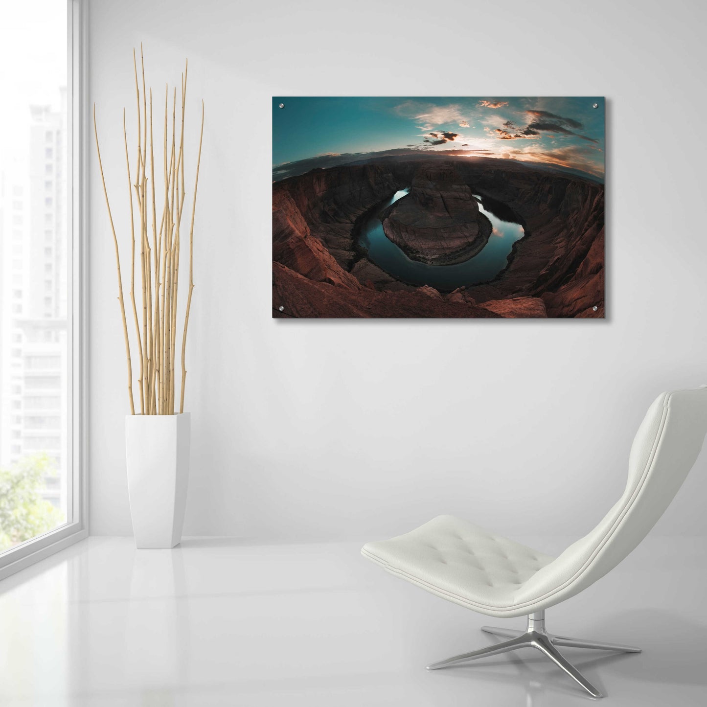 Epic Art 'Horseshoe Bend Sunset' by Sebastien Lory, Acrylic Glass Wall Art,36x24