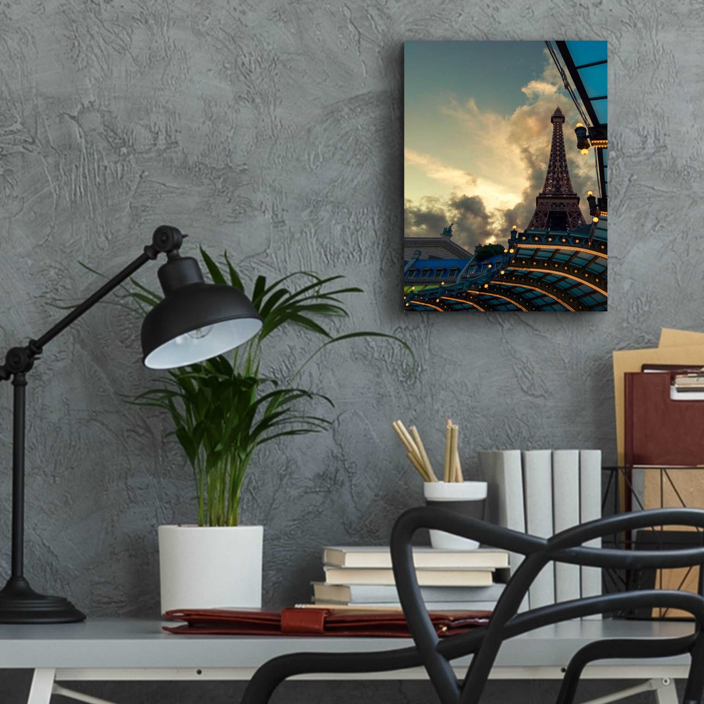 Epic Art 'Eiffel Vegas' by Sebastien Lory, Acrylic Glass Wall Art,12x16