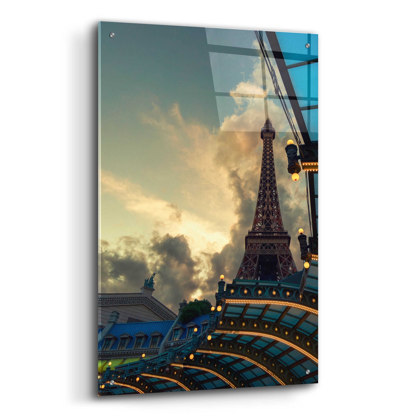 Epic Art 'Eiffel Vegas' by Sebastien Lory, Acrylic Glass Wall Art,24x36