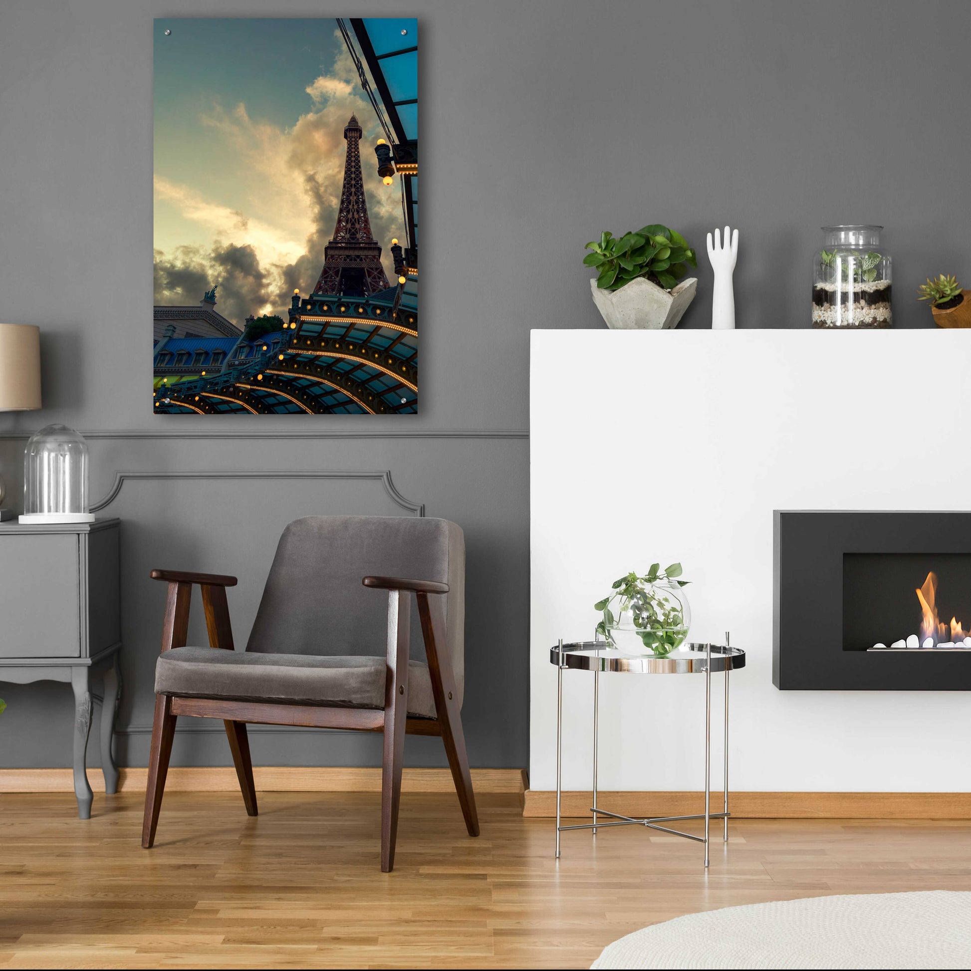 Epic Art 'Eiffel Vegas' by Sebastien Lory, Acrylic Glass Wall Art,24x36