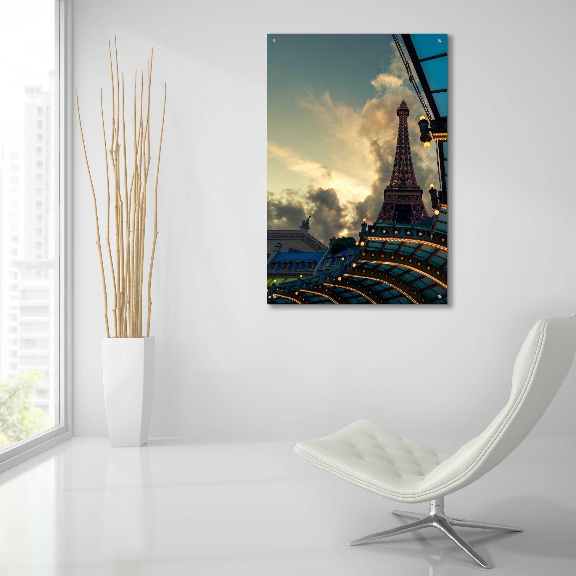 Epic Art 'Eiffel Vegas' by Sebastien Lory, Acrylic Glass Wall Art,24x36