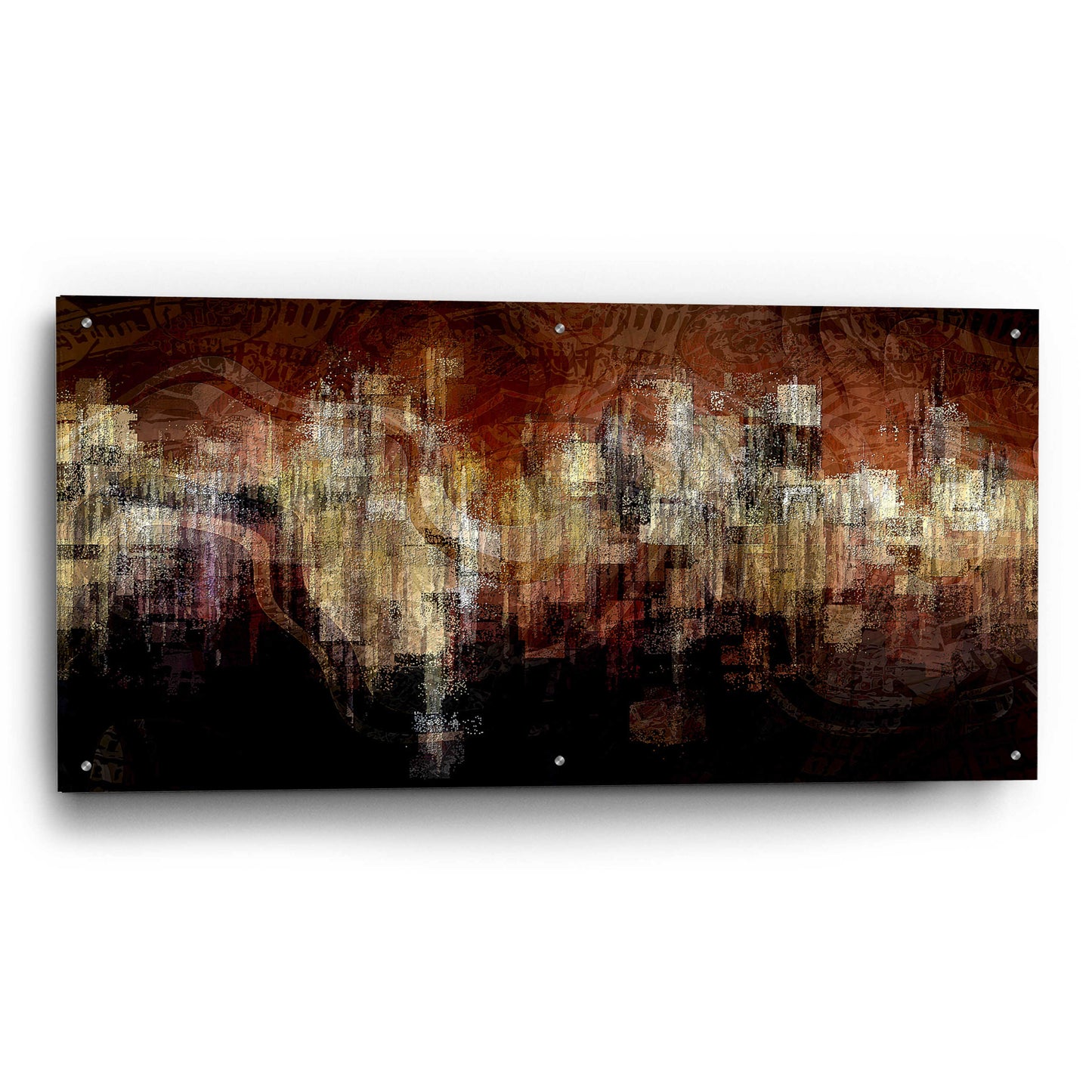 Epic Art 'City on the Edge' by David Manlove, Acrylic Glass Wall Art,48x24