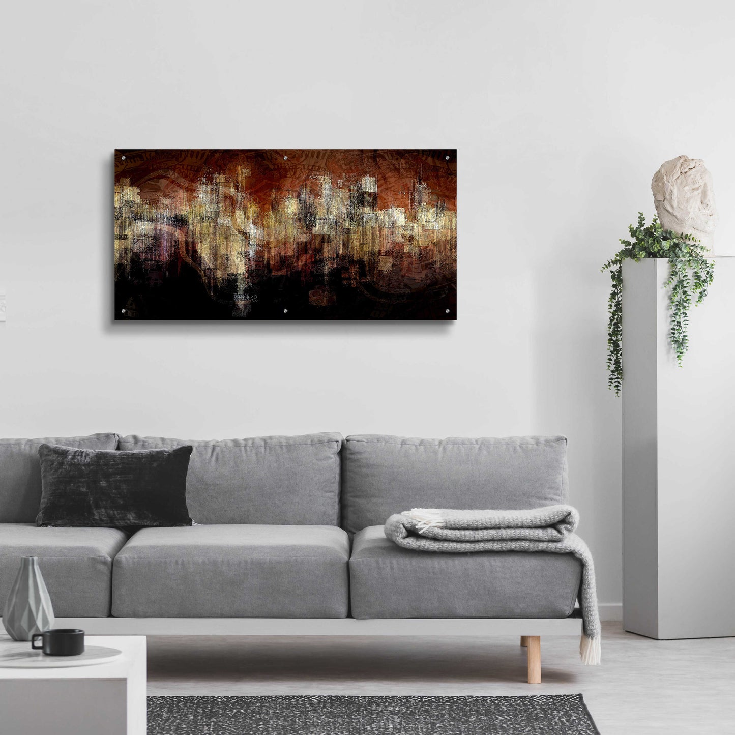 Epic Art 'City on the Edge' by David Manlove, Acrylic Glass Wall Art,48x24