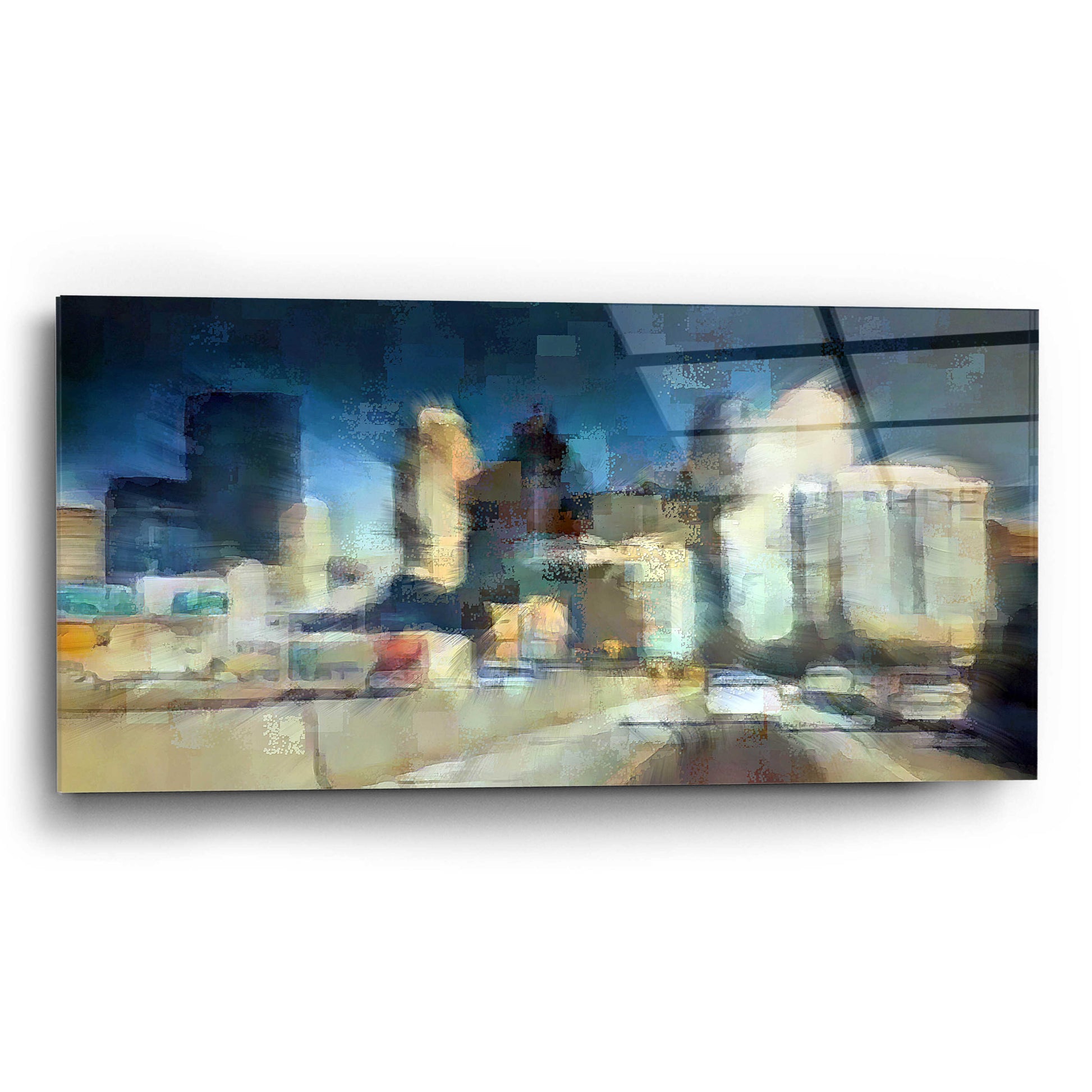 Epic Art 'City in Motion' by David Manlove, Acrylic Glass Wall Art,24x12