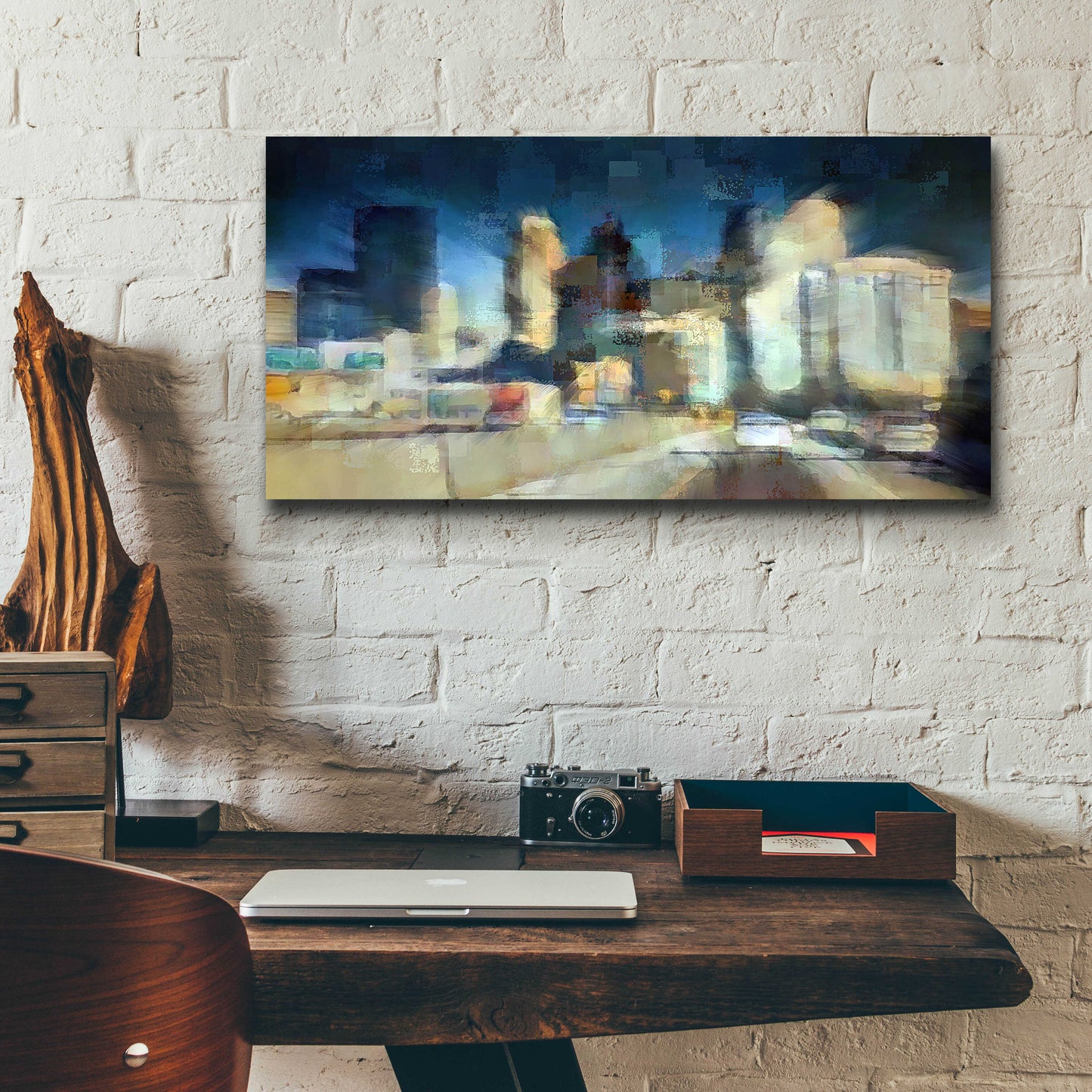 Epic Art 'City in Motion' by David Manlove, Acrylic Glass Wall Art,24x12