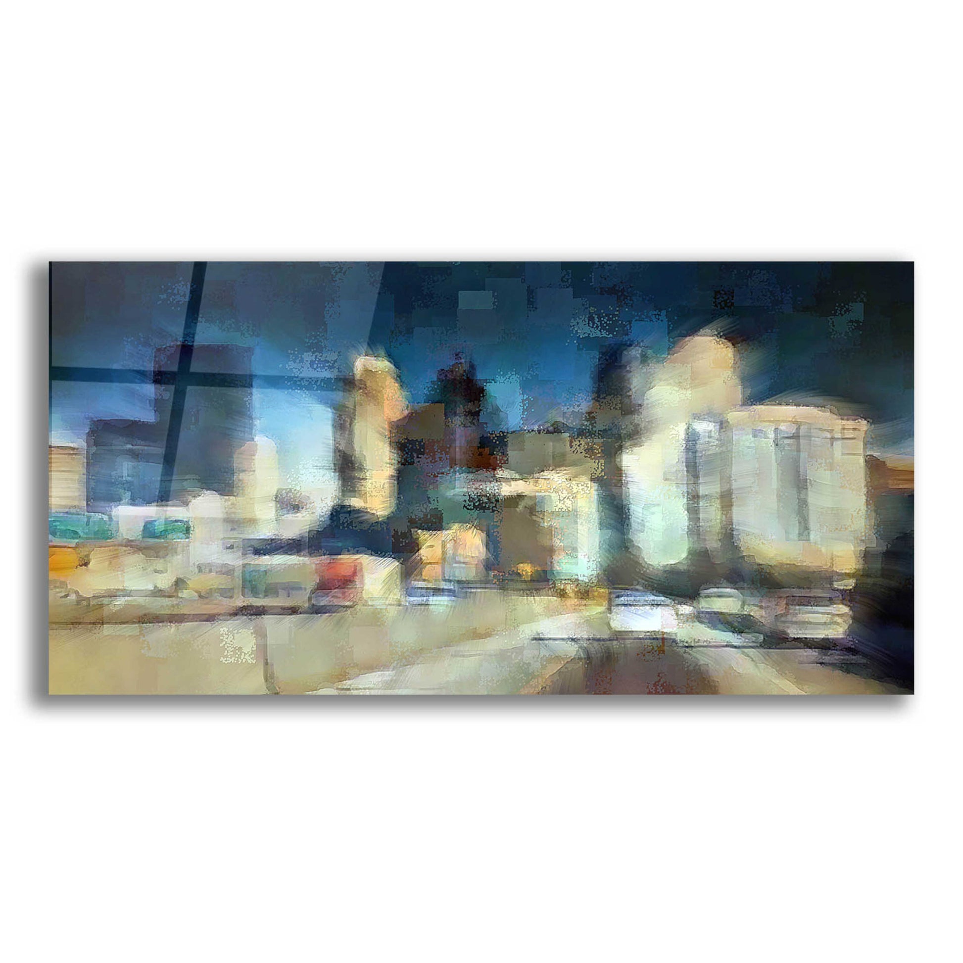 Epic Art 'City in Motion' by David Manlove, Acrylic Glass Wall Art,24x12