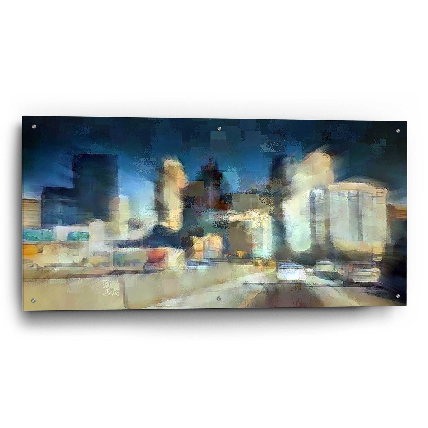 Epic Art 'City in Motion' by David Manlove, Acrylic Glass Wall Art,48x24