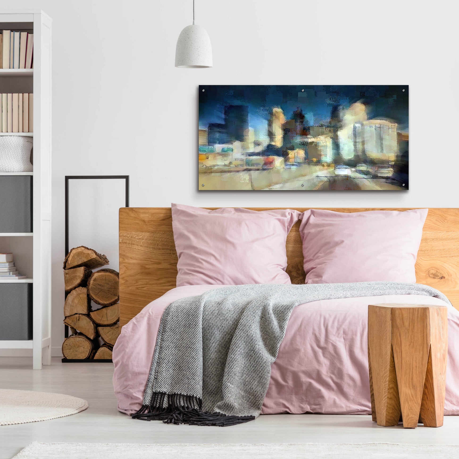 Epic Art 'City in Motion' by David Manlove, Acrylic Glass Wall Art,48x24