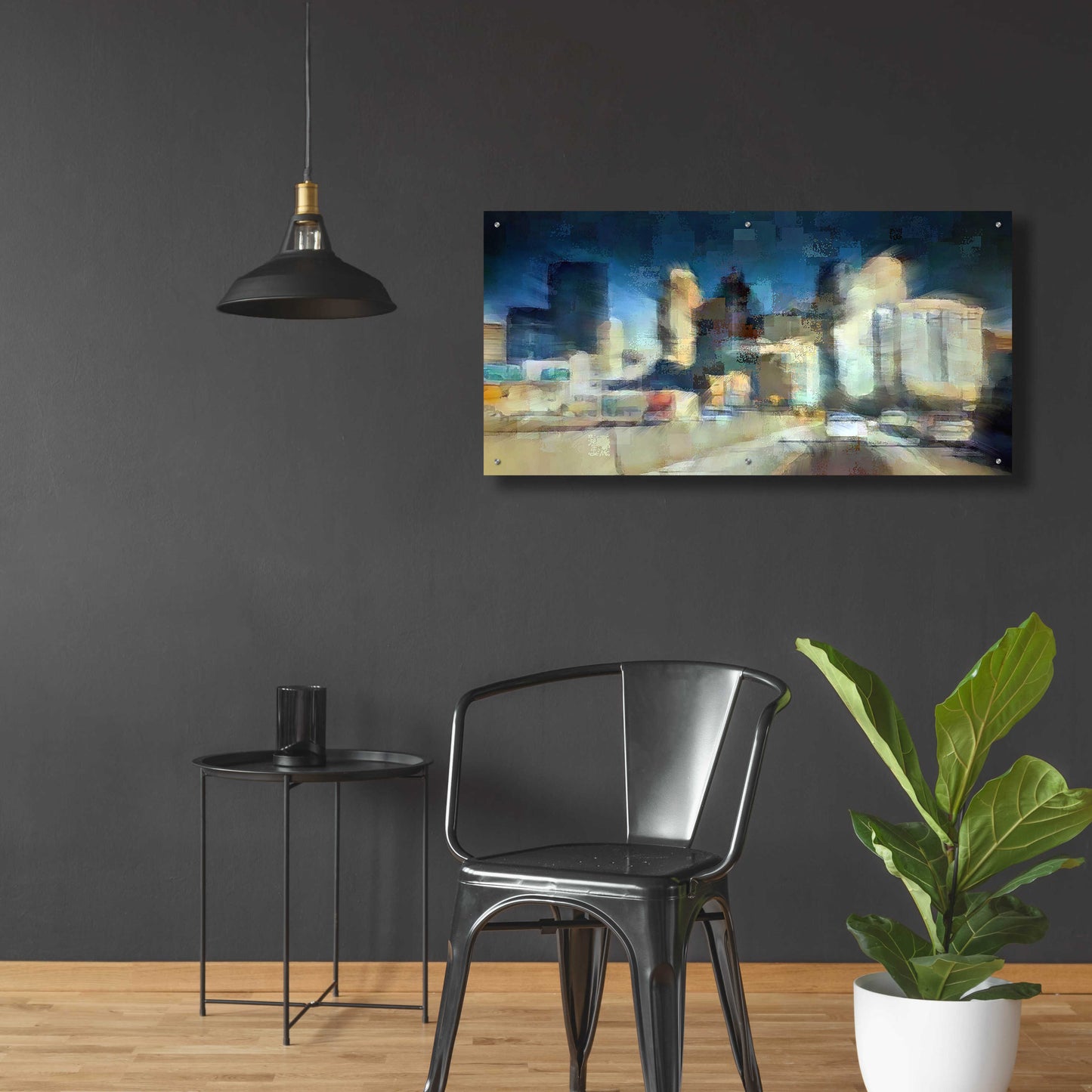 Epic Art 'City in Motion' by David Manlove, Acrylic Glass Wall Art,48x24