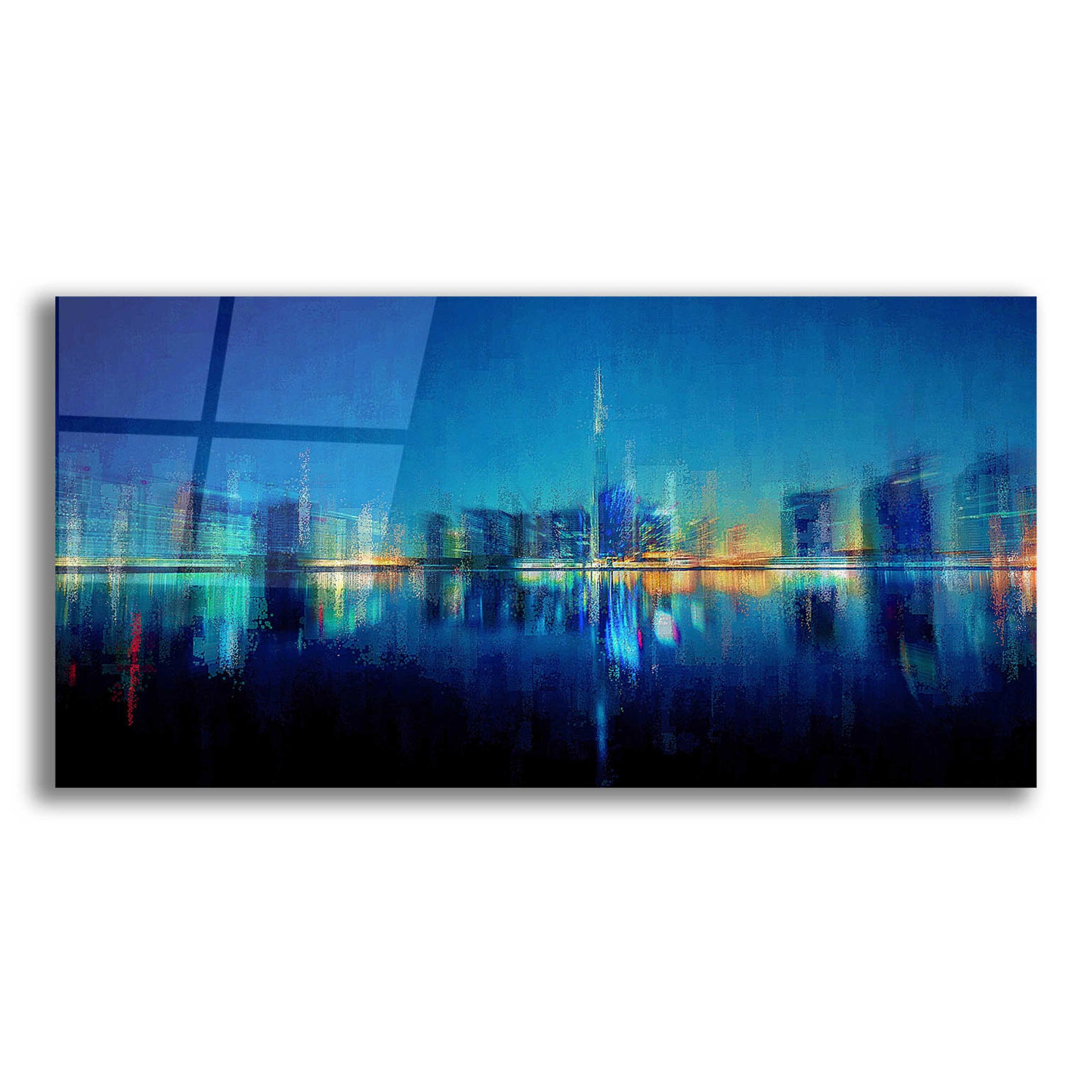 Epic Art 'Night of the City' by David Manlove, Acrylic Glass Wall Art,24x12