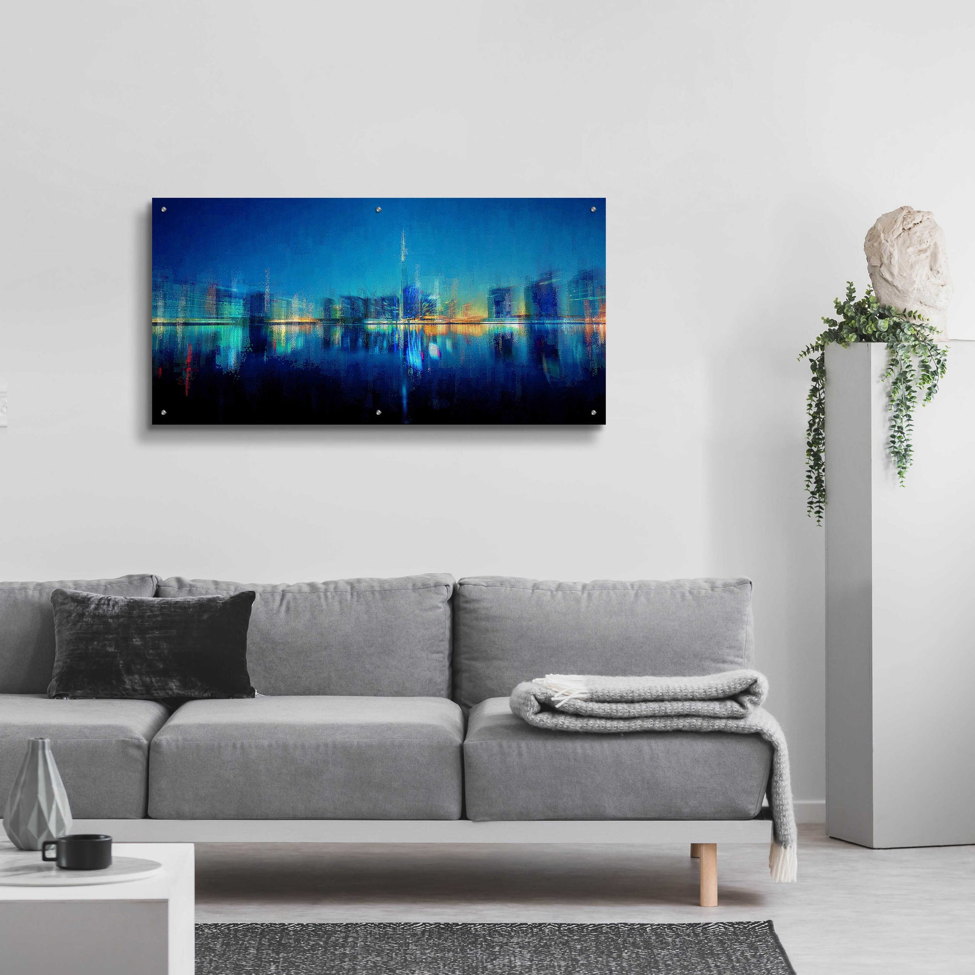 Epic Art 'Night of the City' by David Manlove, Acrylic Glass Wall Art,48x24