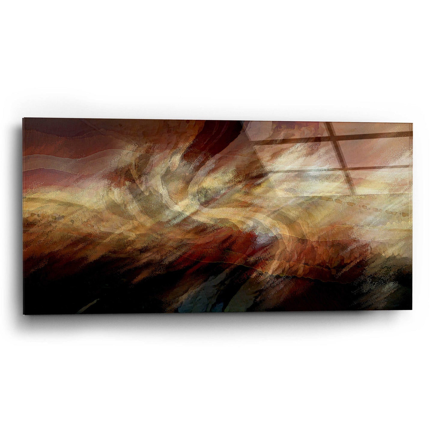 Epic Art 'Crimson Fire VI' by David Manlove, Acrylic Glass Wall Art,24x12