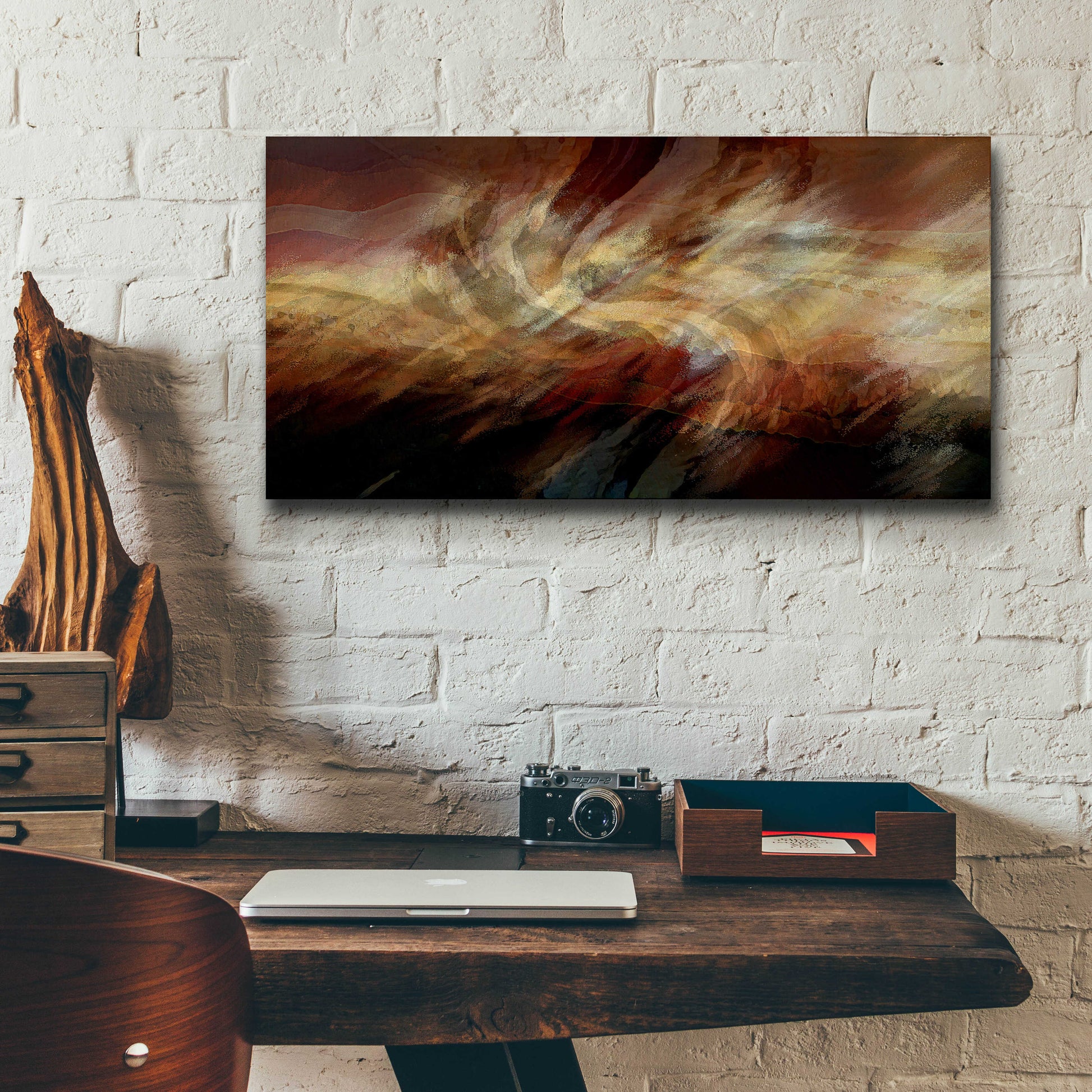 Epic Art 'Crimson Fire VI' by David Manlove, Acrylic Glass Wall Art,24x12