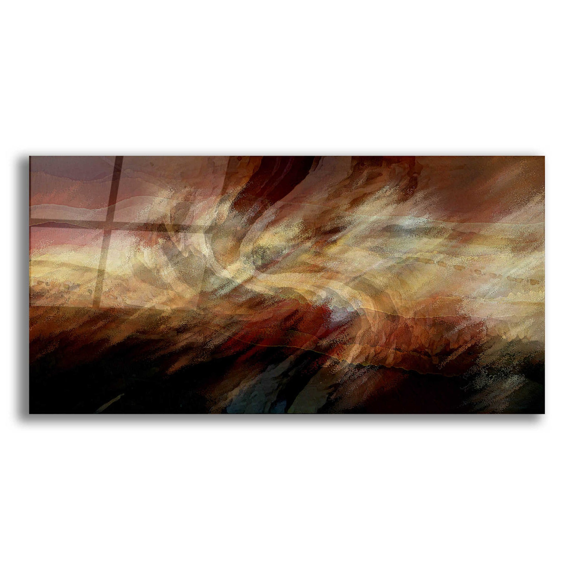 Epic Art 'Crimson Fire VI' by David Manlove, Acrylic Glass Wall Art,24x12