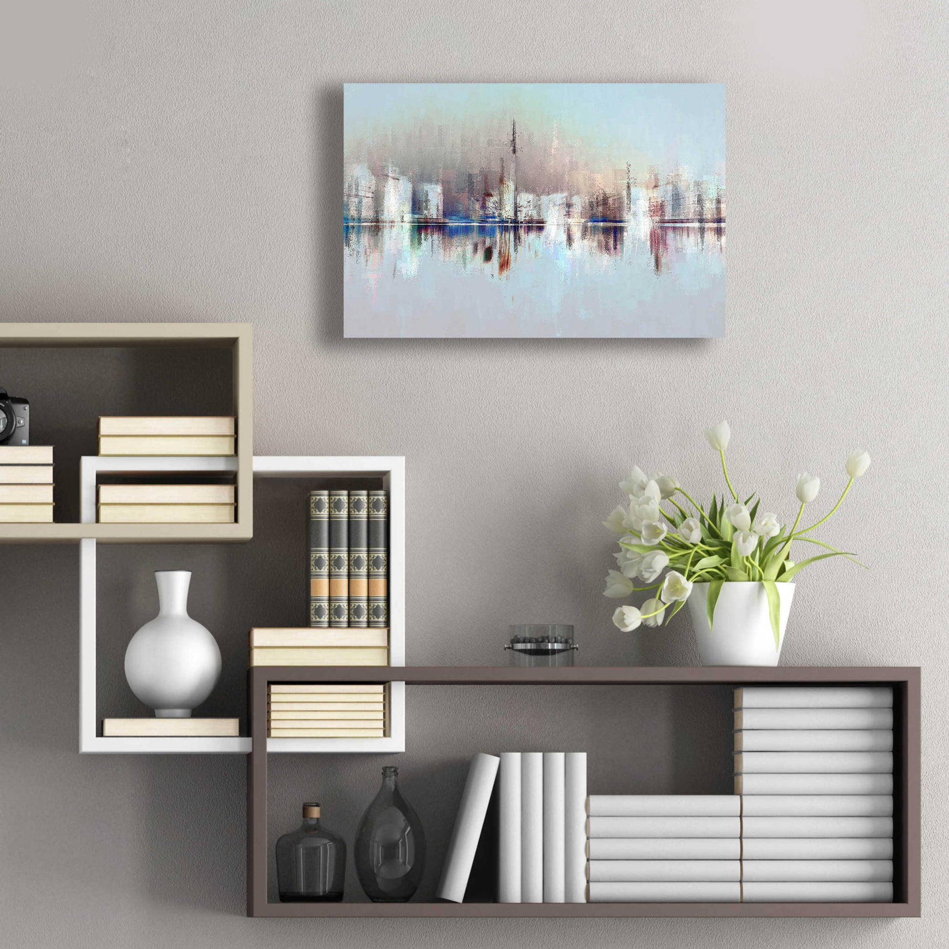 Epic Art 'City of Pastels' by David Manlove, Acrylic Glass Wall Art,24x16