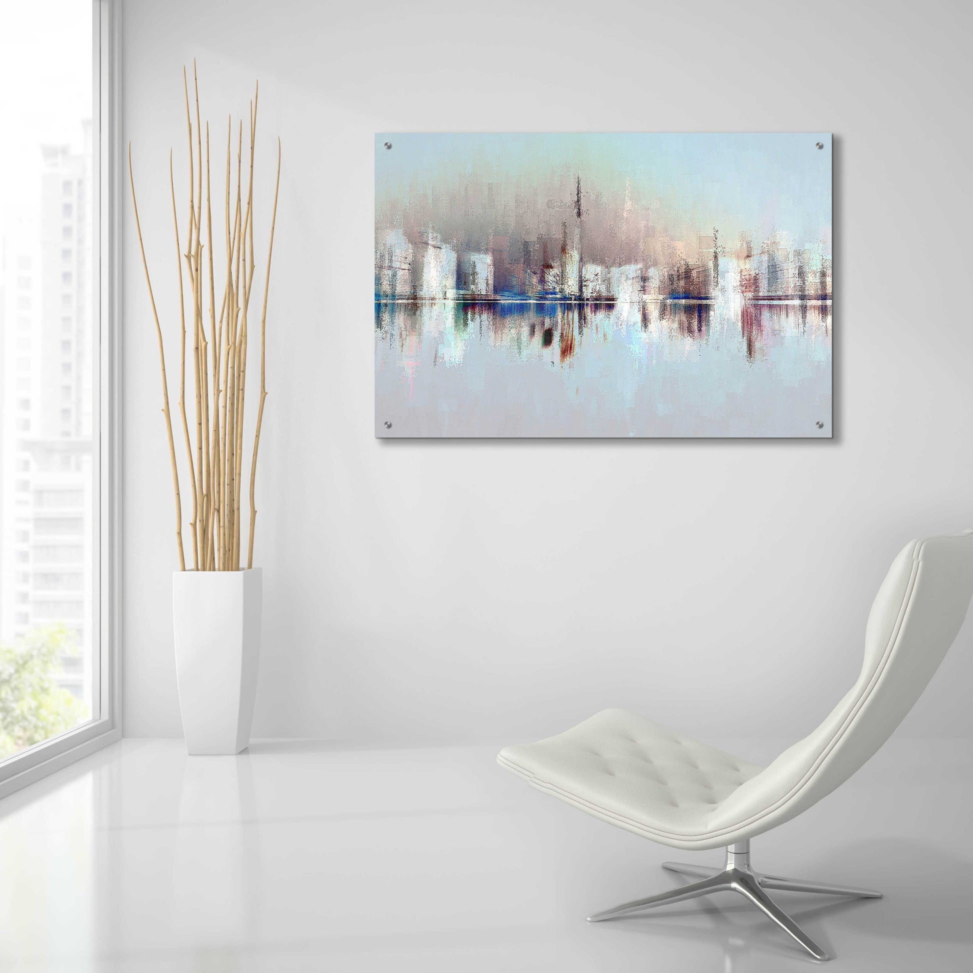 Epic Art 'City of Pastels' by David Manlove, Acrylic Glass Wall Art,36x24