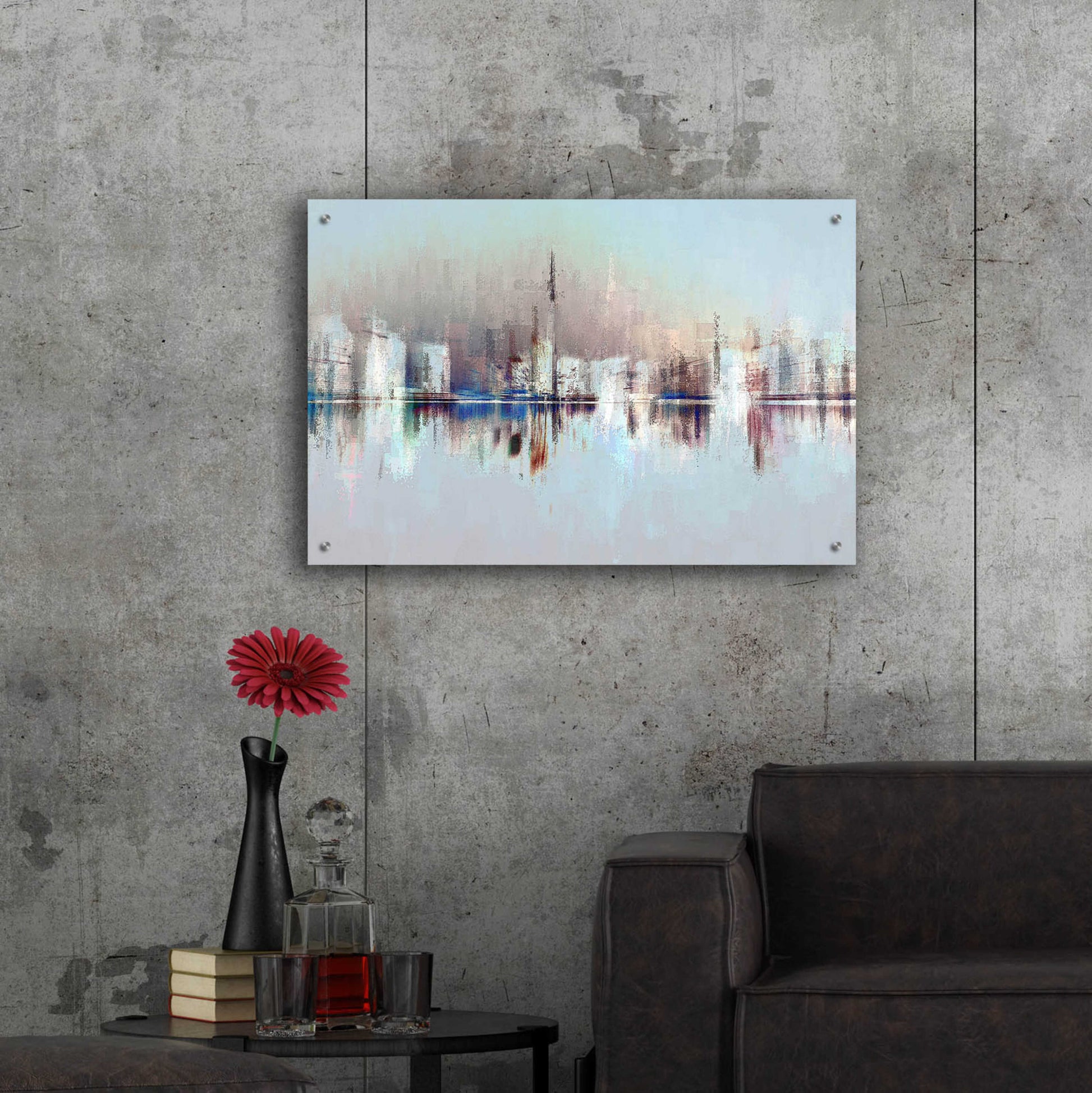 Epic Art 'City of Pastels' by David Manlove, Acrylic Glass Wall Art,36x24