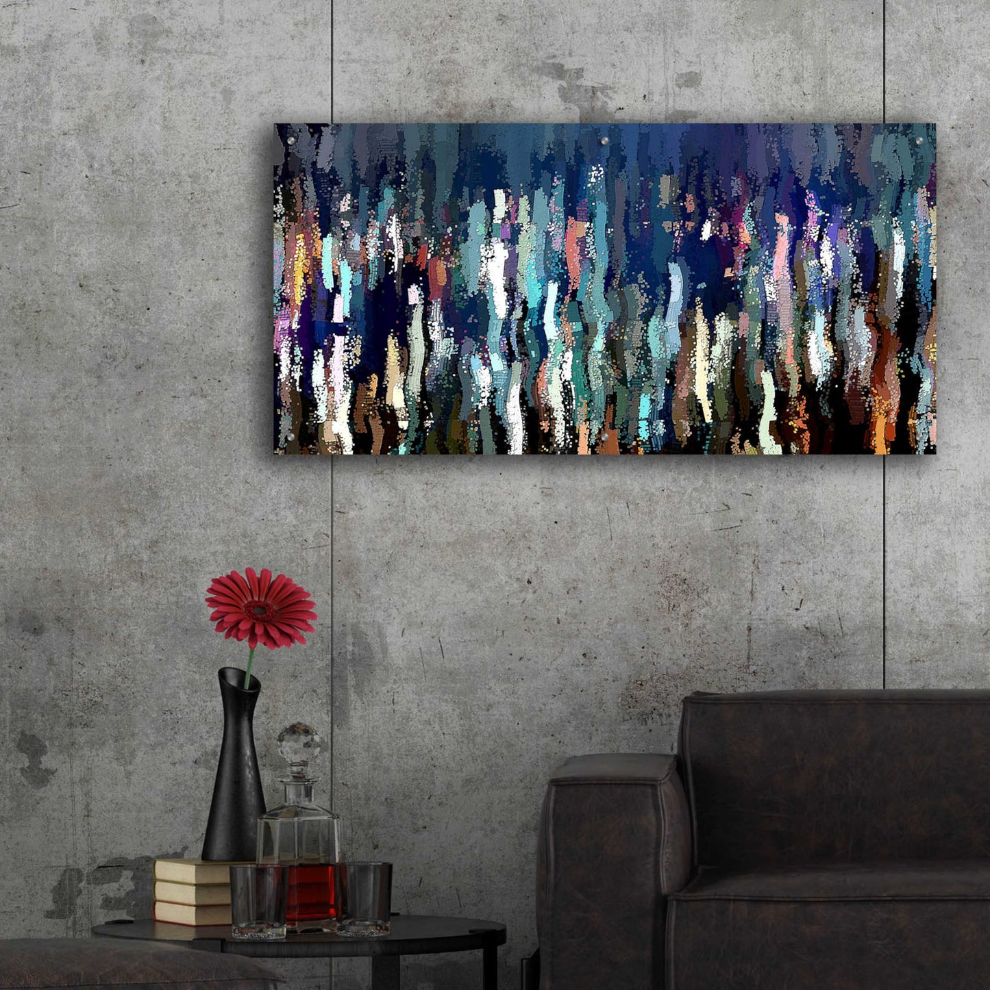 Epic Art 'Effervescence 2' by David Manlove, Acrylic Glass Wall Art,48x24