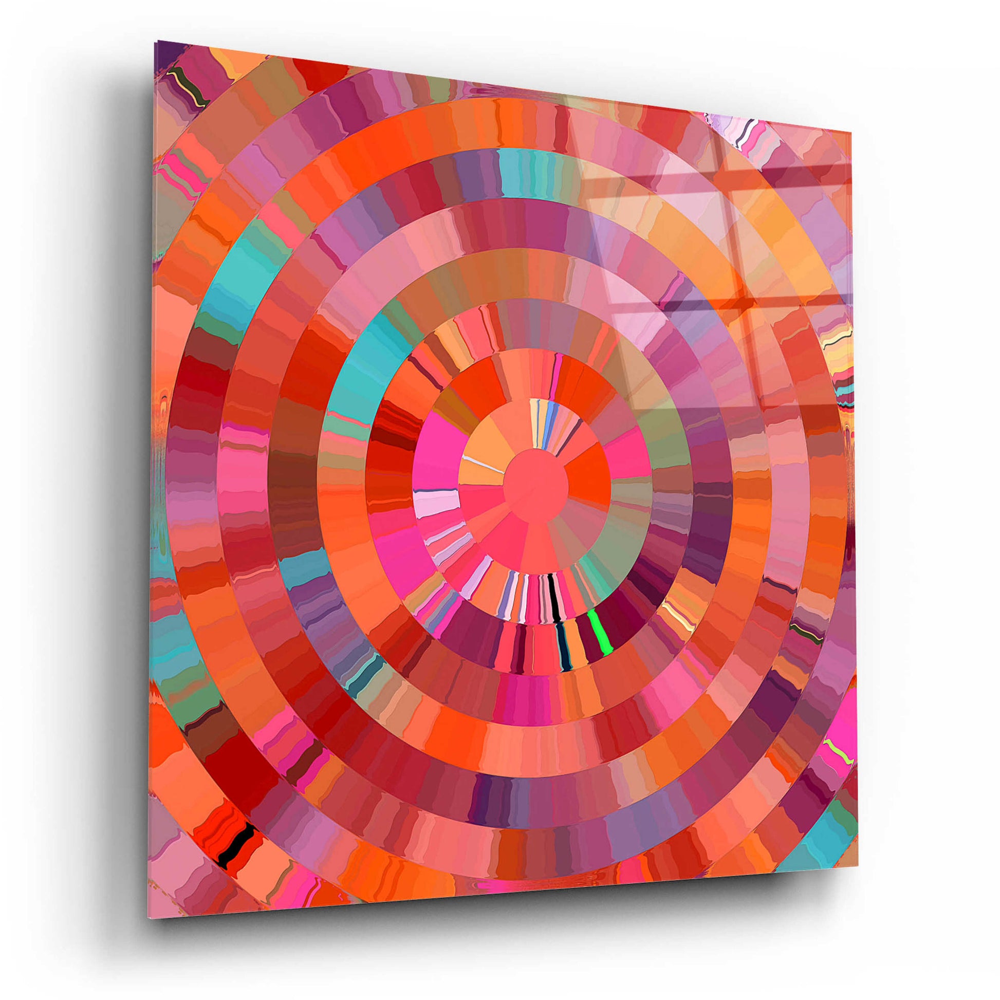 Epic Art 'Coral Radial 1' by David Manlove, Acrylic Glass Wall Art,12x12