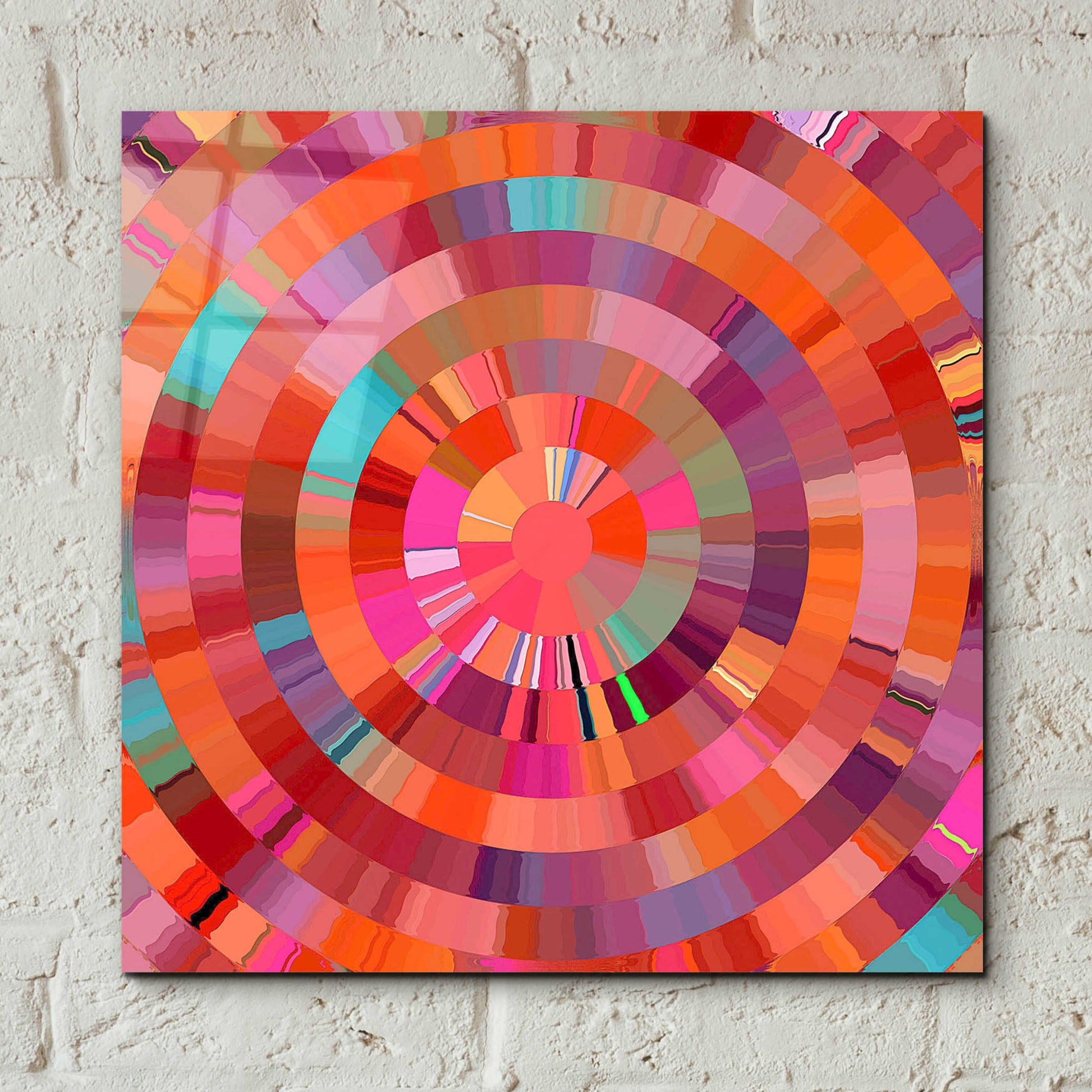 Epic Art 'Coral Radial 1' by David Manlove, Acrylic Glass Wall Art,12x12