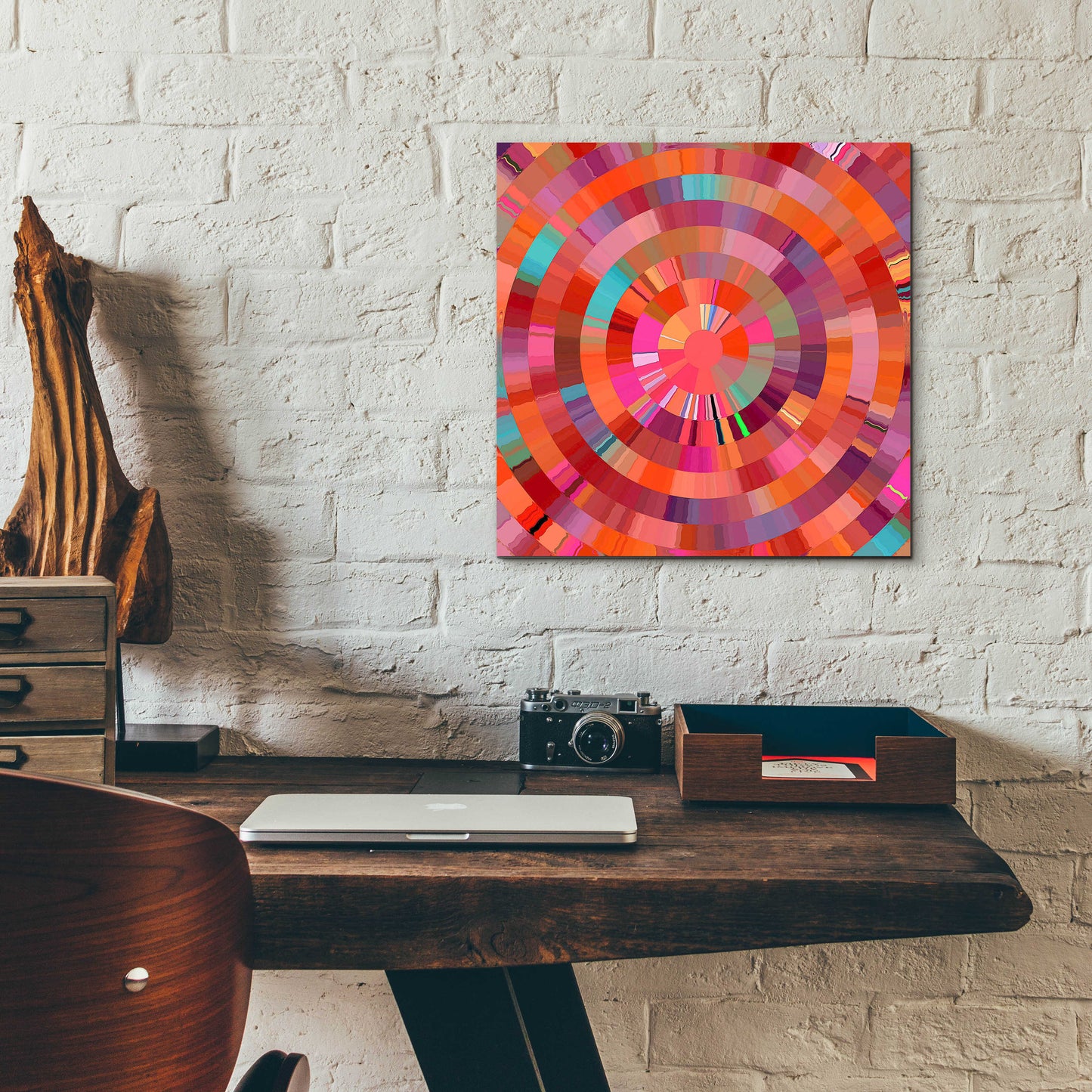 Epic Art 'Coral Radial 1' by David Manlove, Acrylic Glass Wall Art,12x12