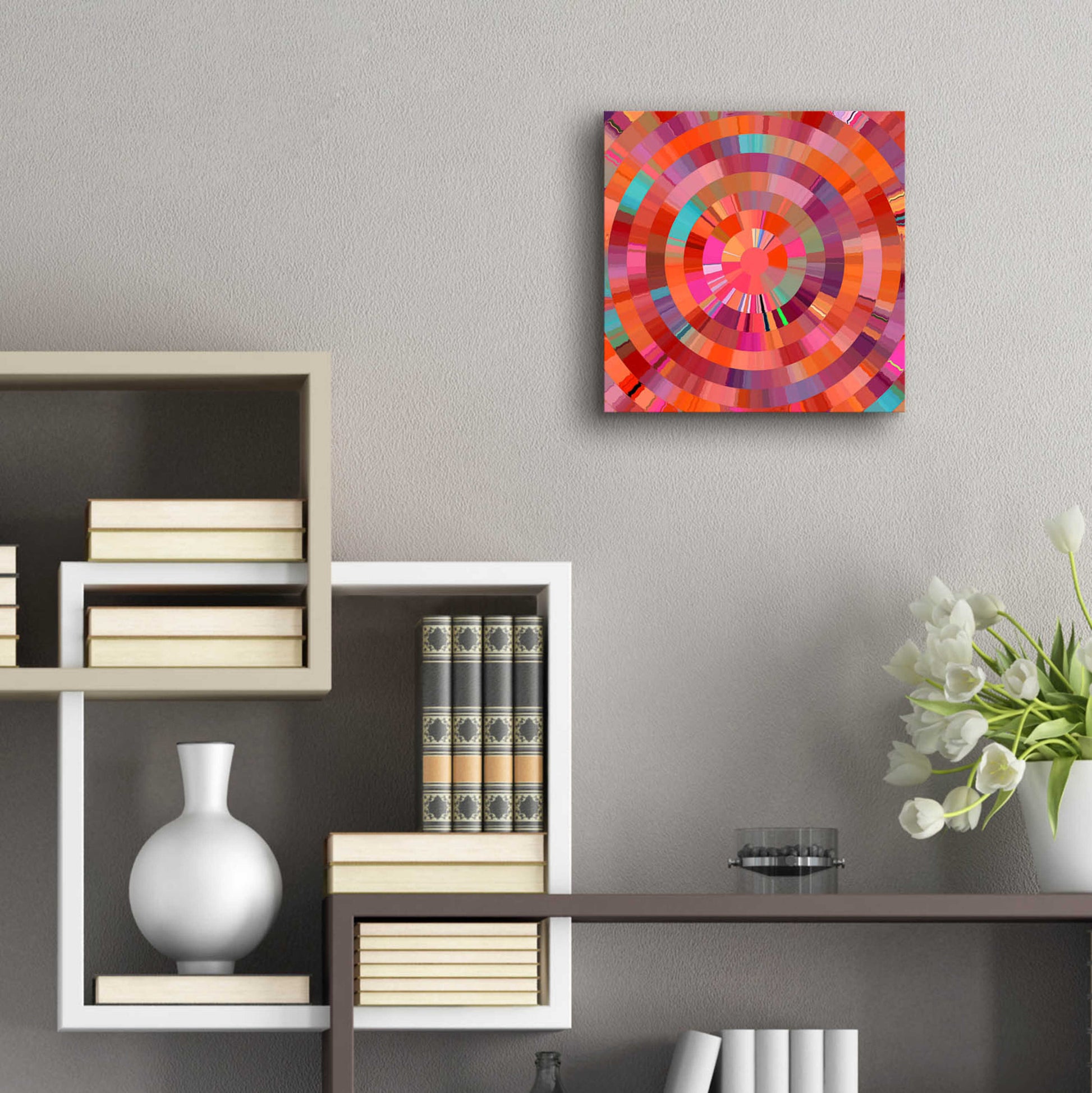 Epic Art 'Coral Radial 1' by David Manlove, Acrylic Glass Wall Art,12x12