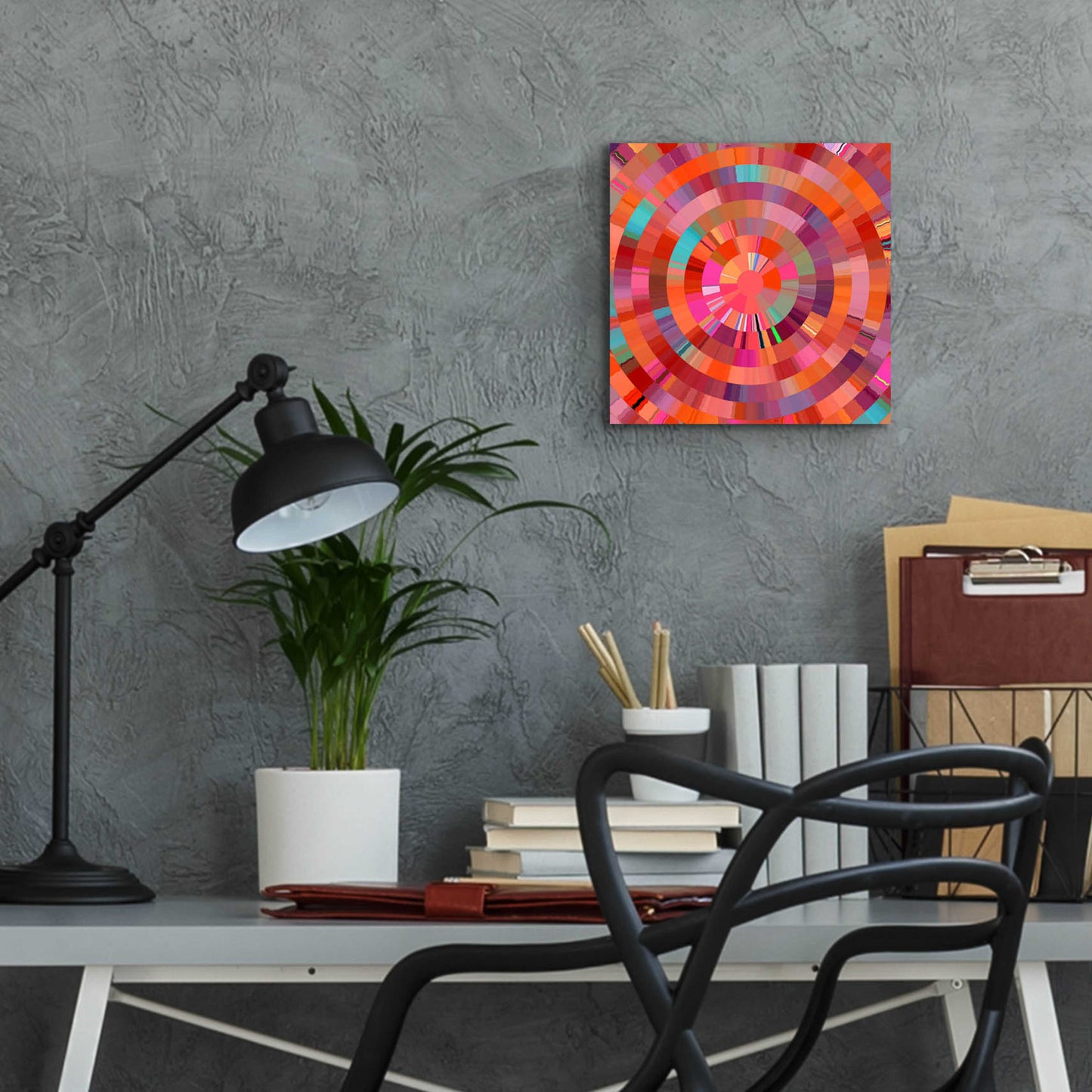 Epic Art 'Coral Radial 1' by David Manlove, Acrylic Glass Wall Art,12x12