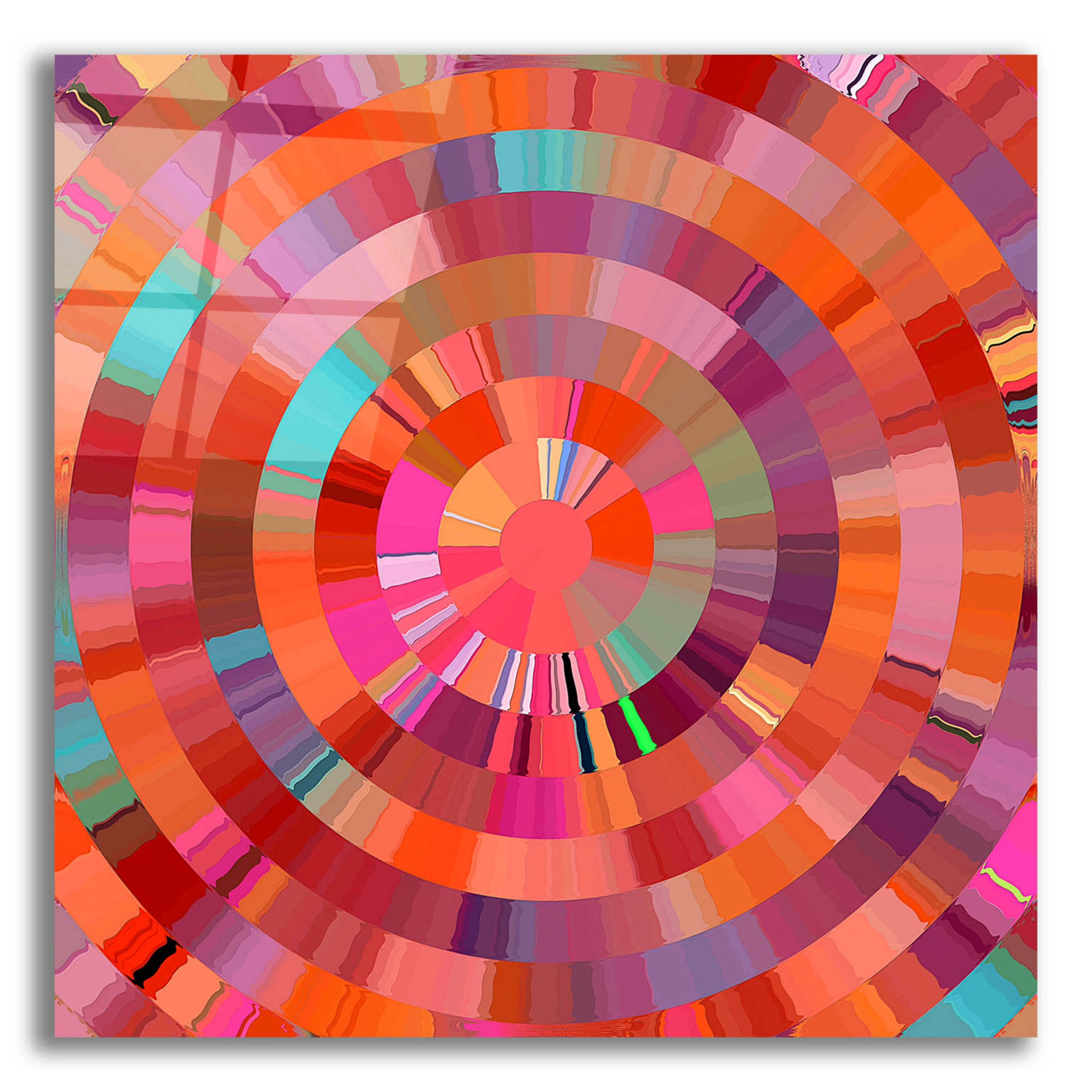 Epic Art 'Coral Radial 1' by David Manlove, Acrylic Glass Wall Art,12x12