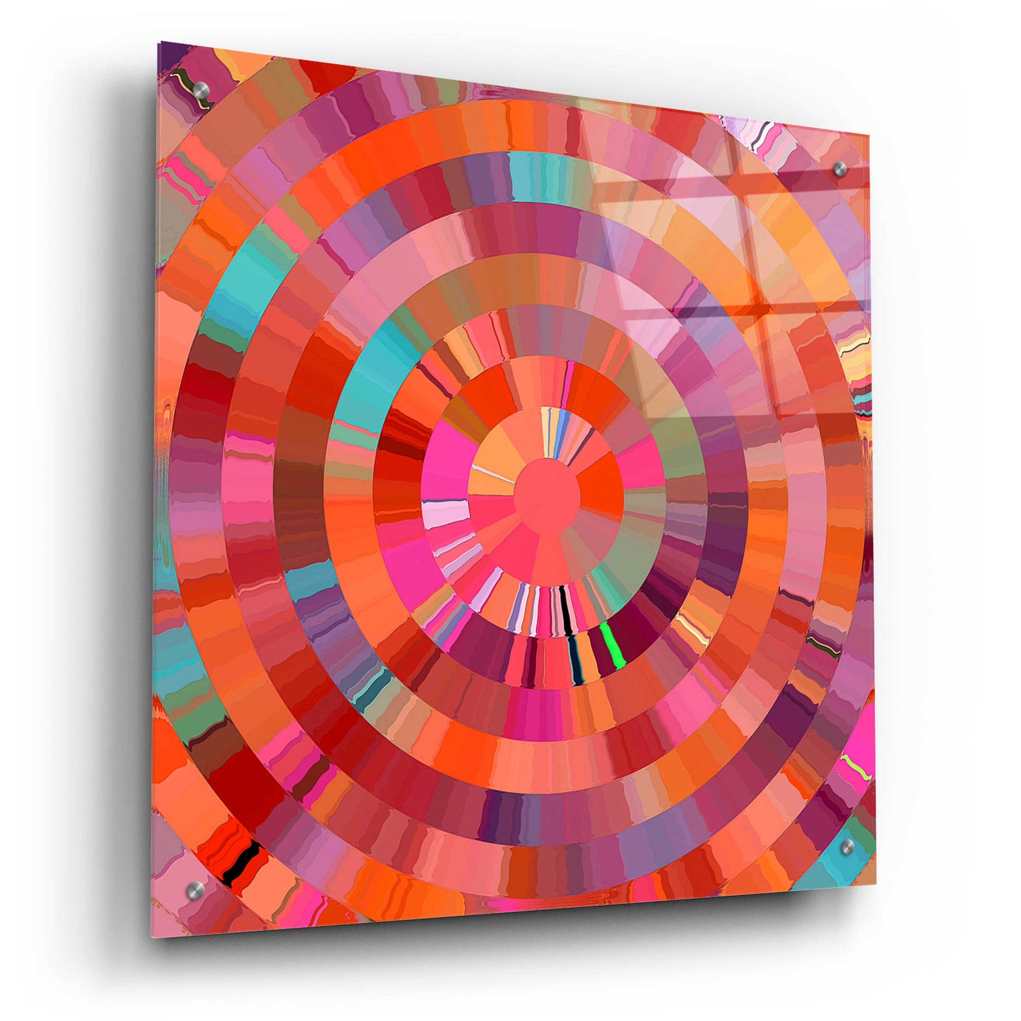 Epic Art 'Coral Radial 1' by David Manlove, Acrylic Glass Wall Art,24x24