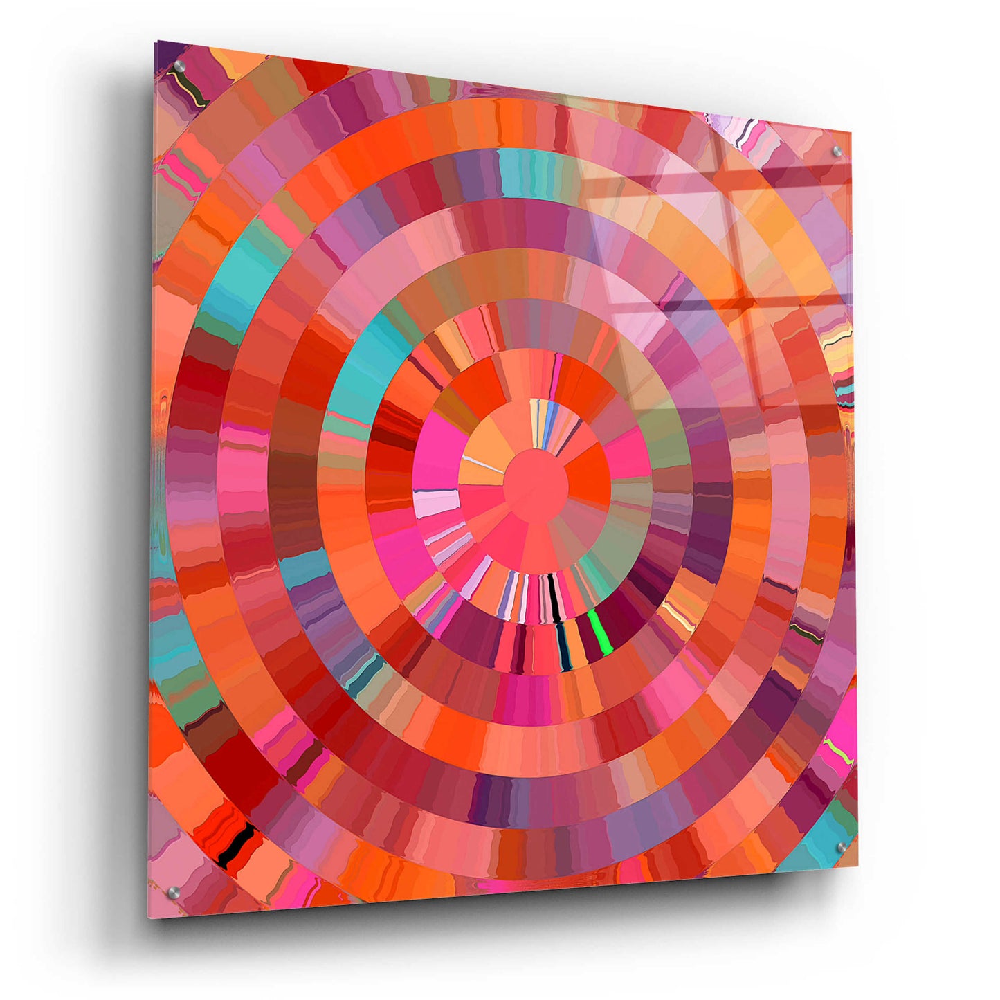 Epic Art 'Coral Radial 1' by David Manlove, Acrylic Glass Wall Art,36x36