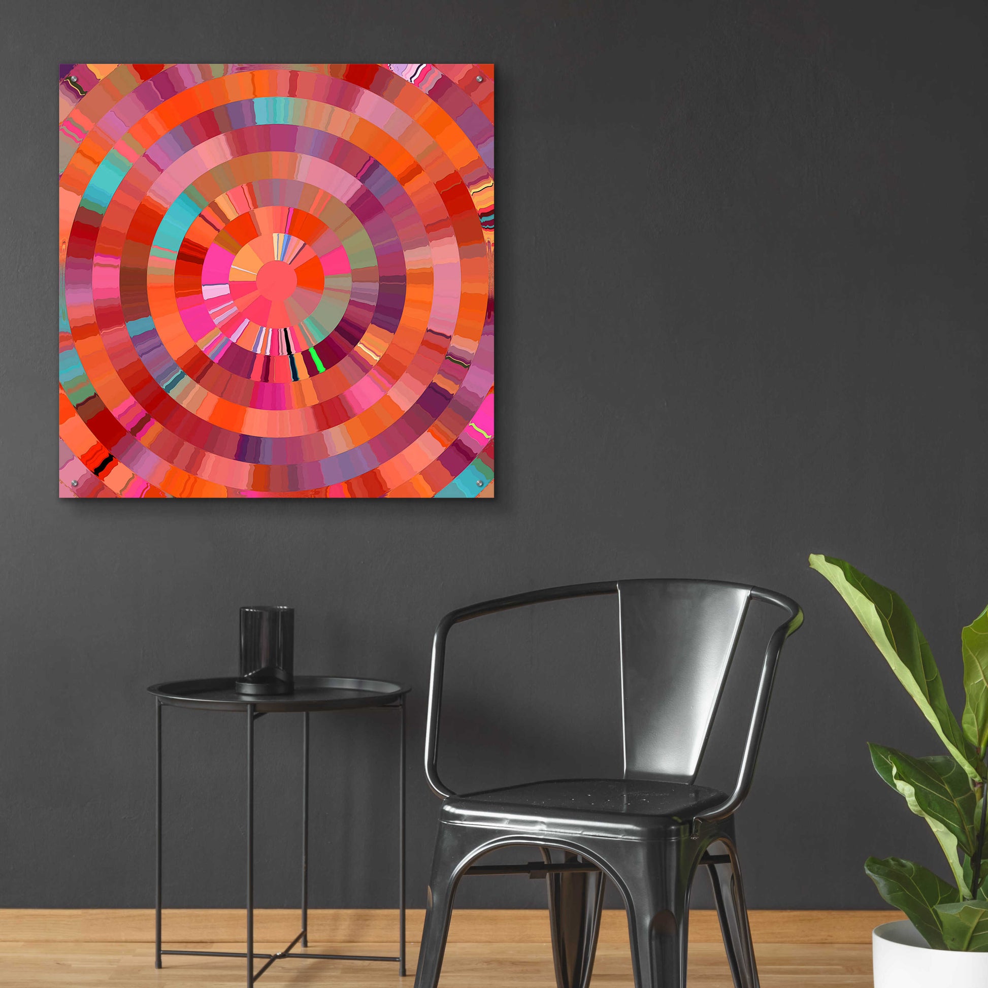 Epic Art 'Coral Radial 1' by David Manlove, Acrylic Glass Wall Art,36x36