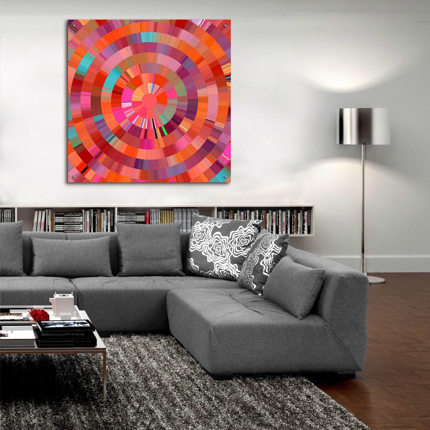 Epic Art 'Coral Radial 1' by David Manlove, Acrylic Glass Wall Art,36x36