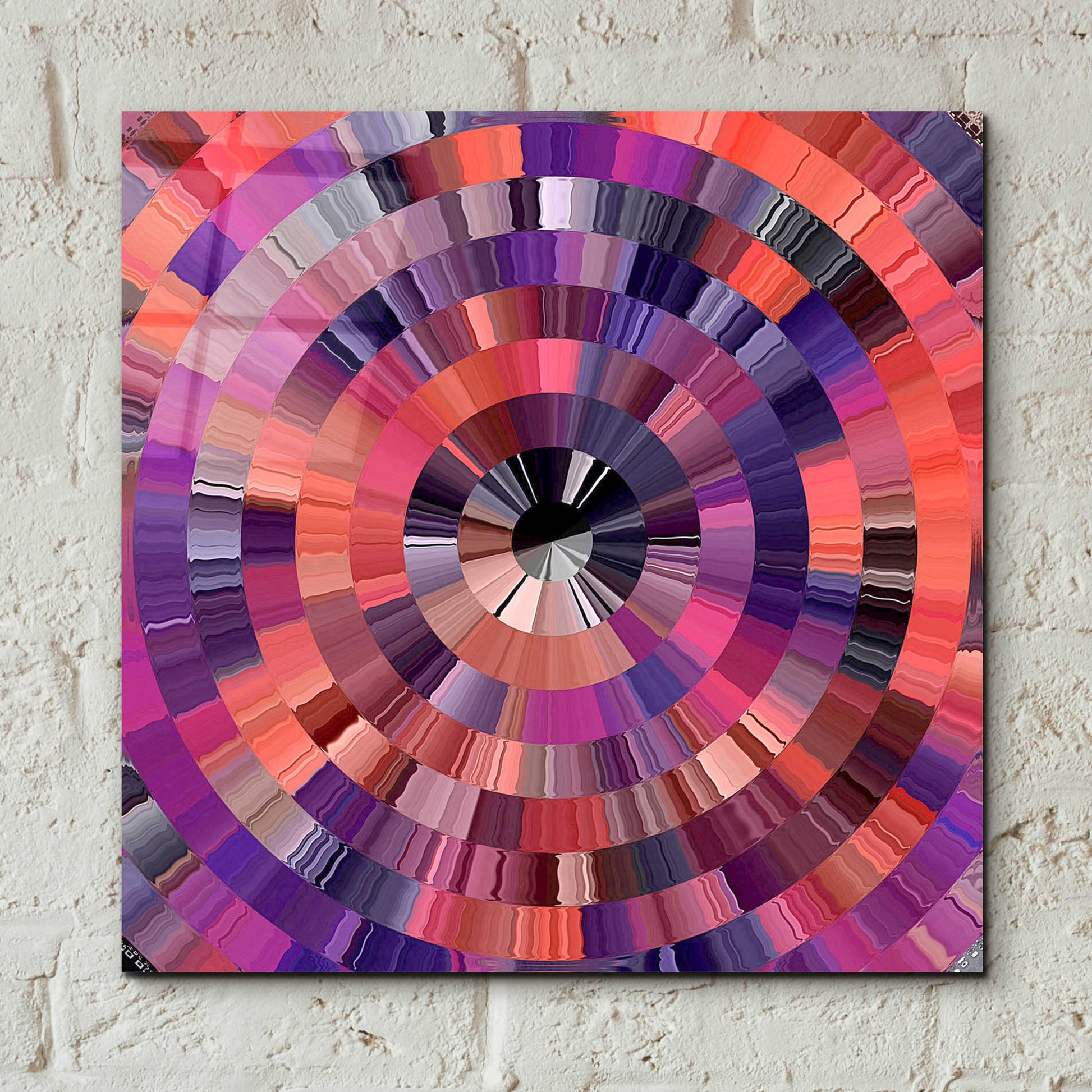 Epic Art 'Coral Radial 2' by David Manlove, Acrylic Glass Wall Art,12x12