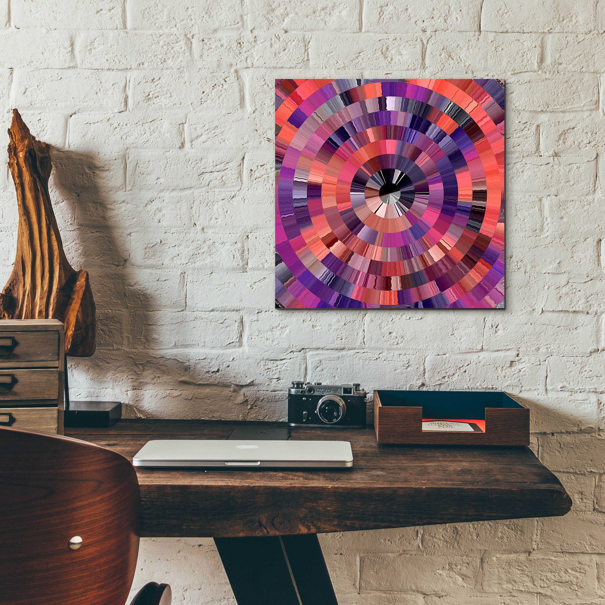 Epic Art 'Coral Radial 2' by David Manlove, Acrylic Glass Wall Art,12x12