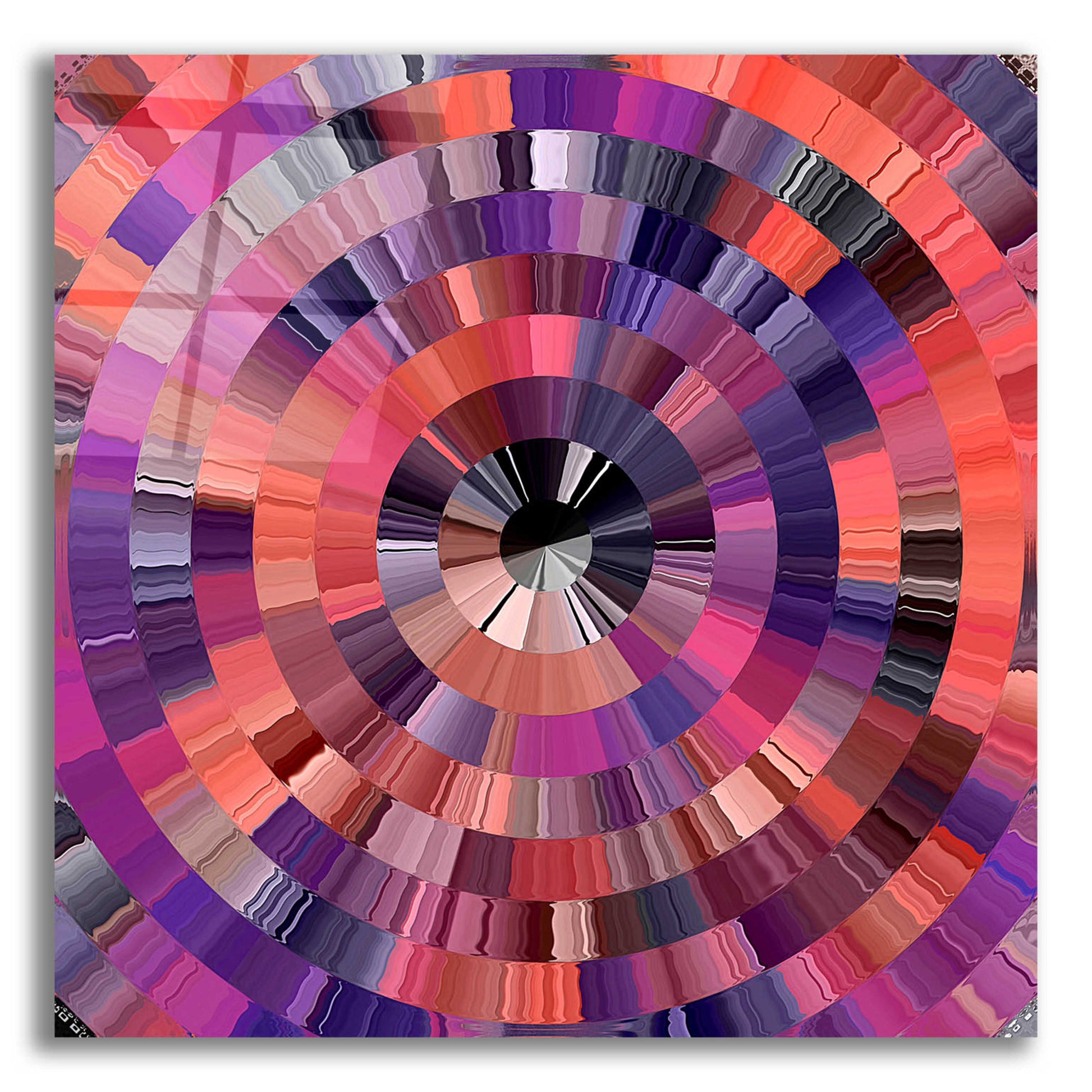 Epic Art 'Coral Radial 2' by David Manlove, Acrylic Glass Wall Art,12x12