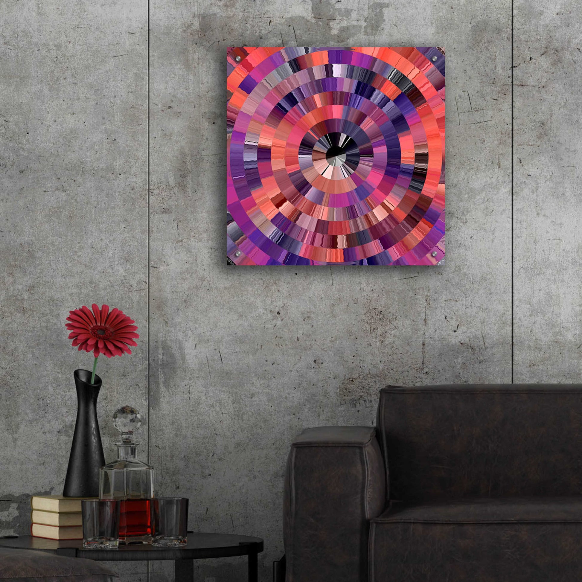 Epic Art 'Coral Radial 2' by David Manlove, Acrylic Glass Wall Art,24x24