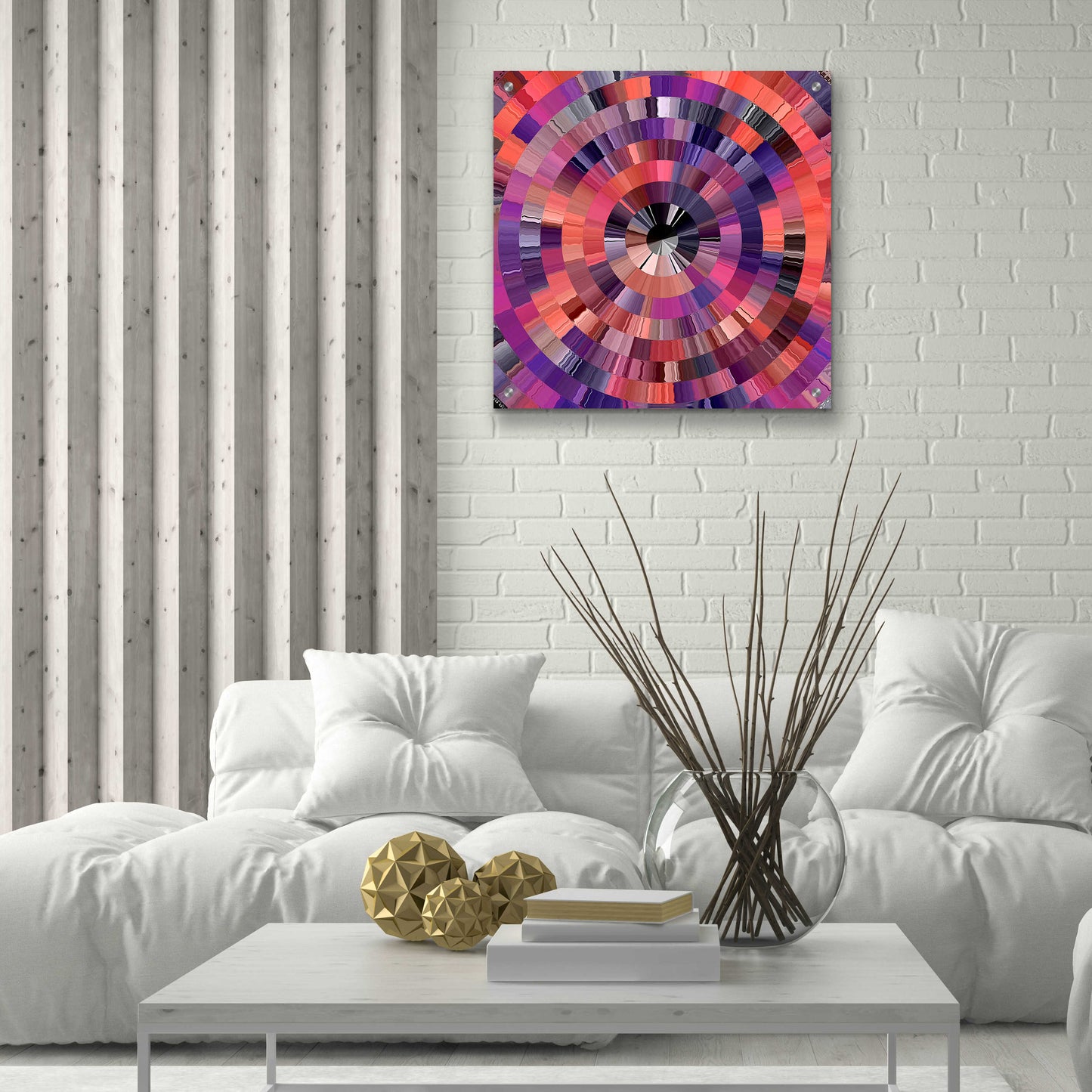 Epic Art 'Coral Radial 2' by David Manlove, Acrylic Glass Wall Art,24x24