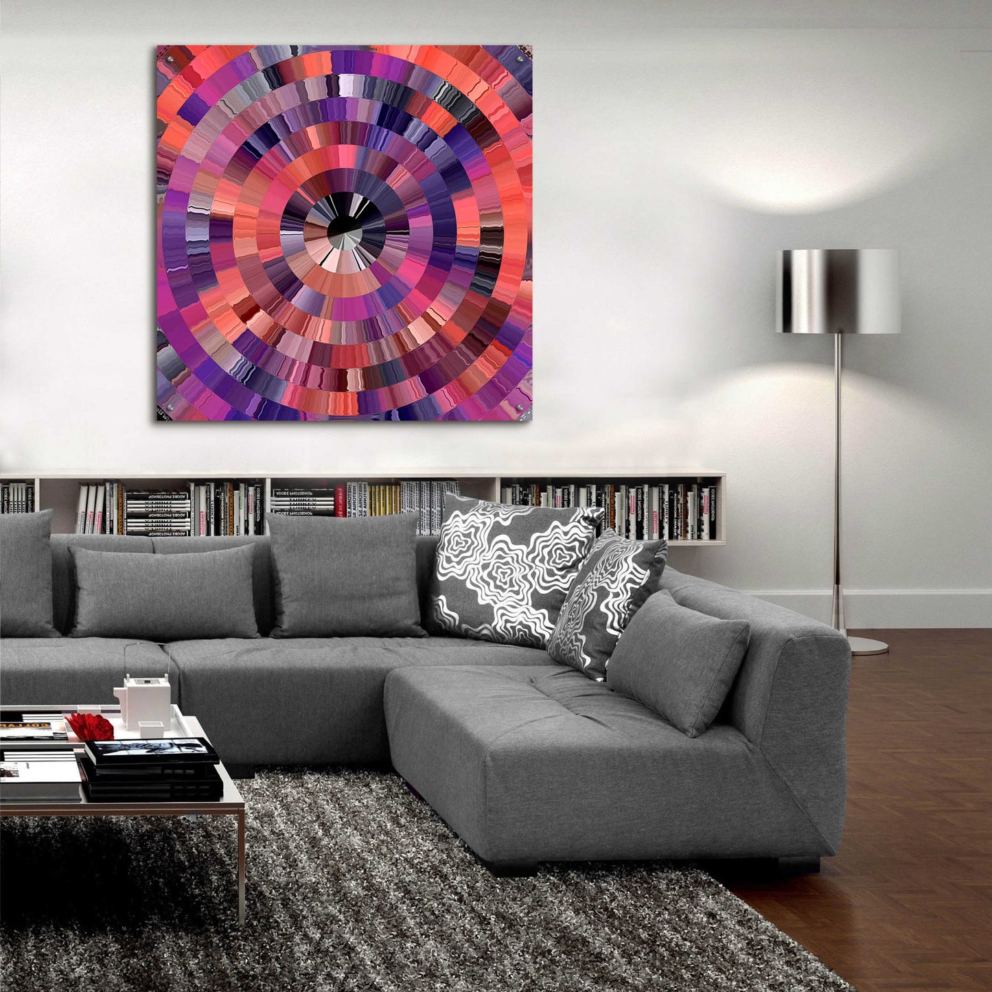 Epic Art 'Coral Radial 2' by David Manlove, Acrylic Glass Wall Art,36x36