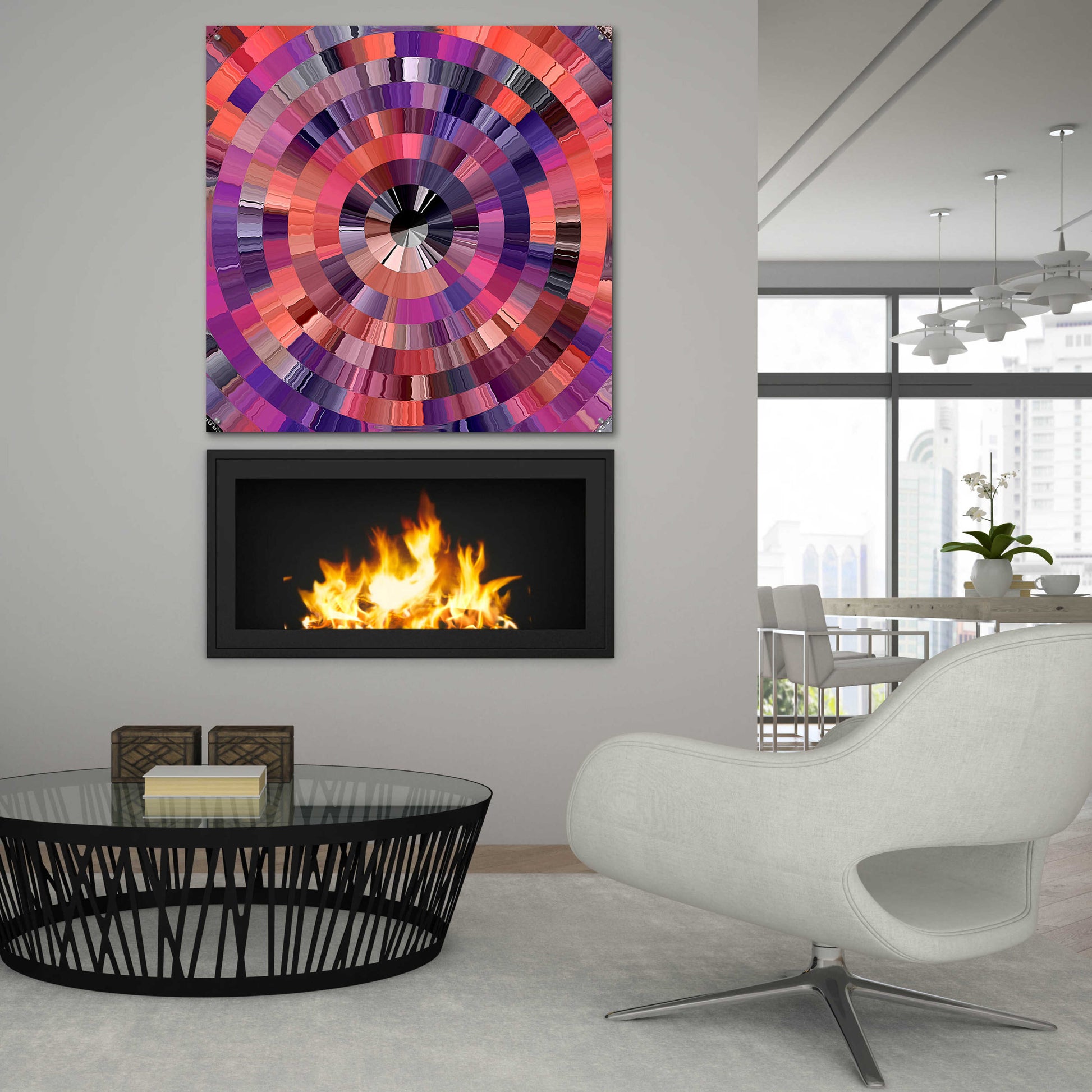 Epic Art 'Coral Radial 2' by David Manlove, Acrylic Glass Wall Art,36x36