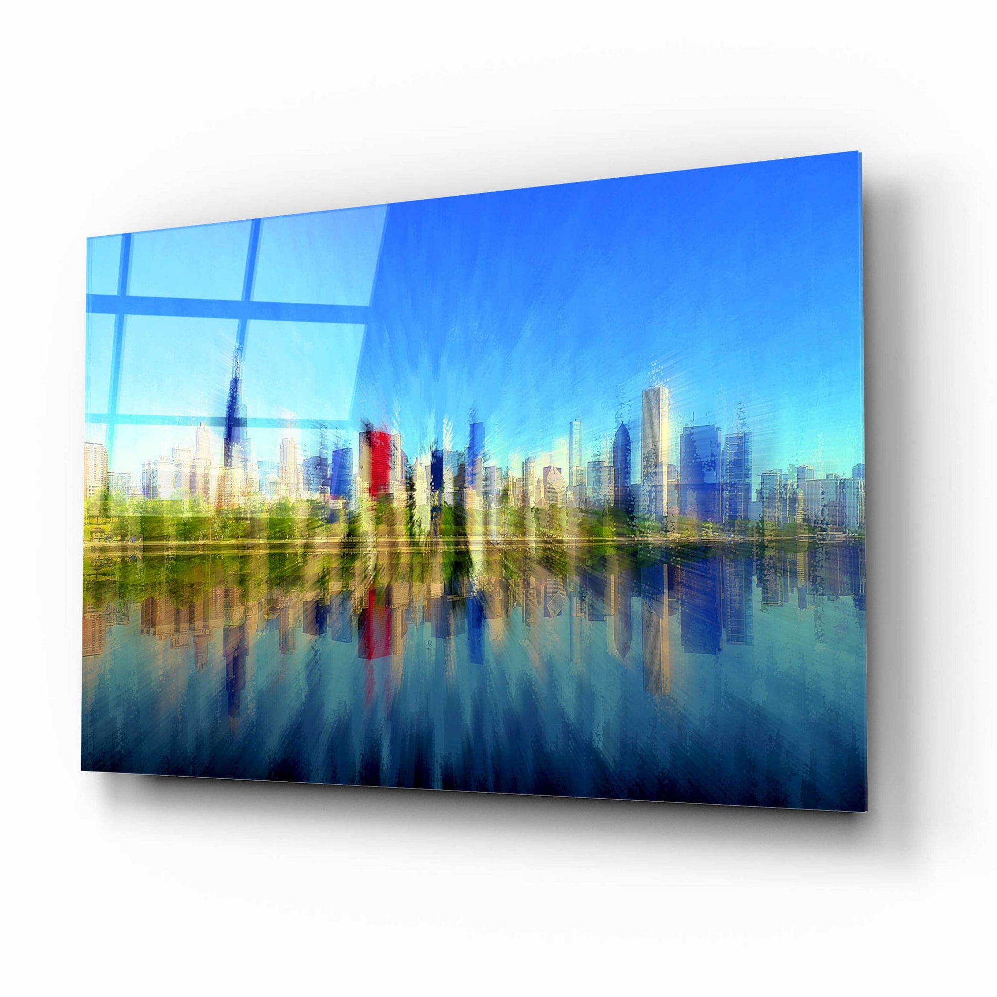 Epic Art 'Chicago Skyline 4' by David Manlove, Acrylic Glass Wall Art,16x12